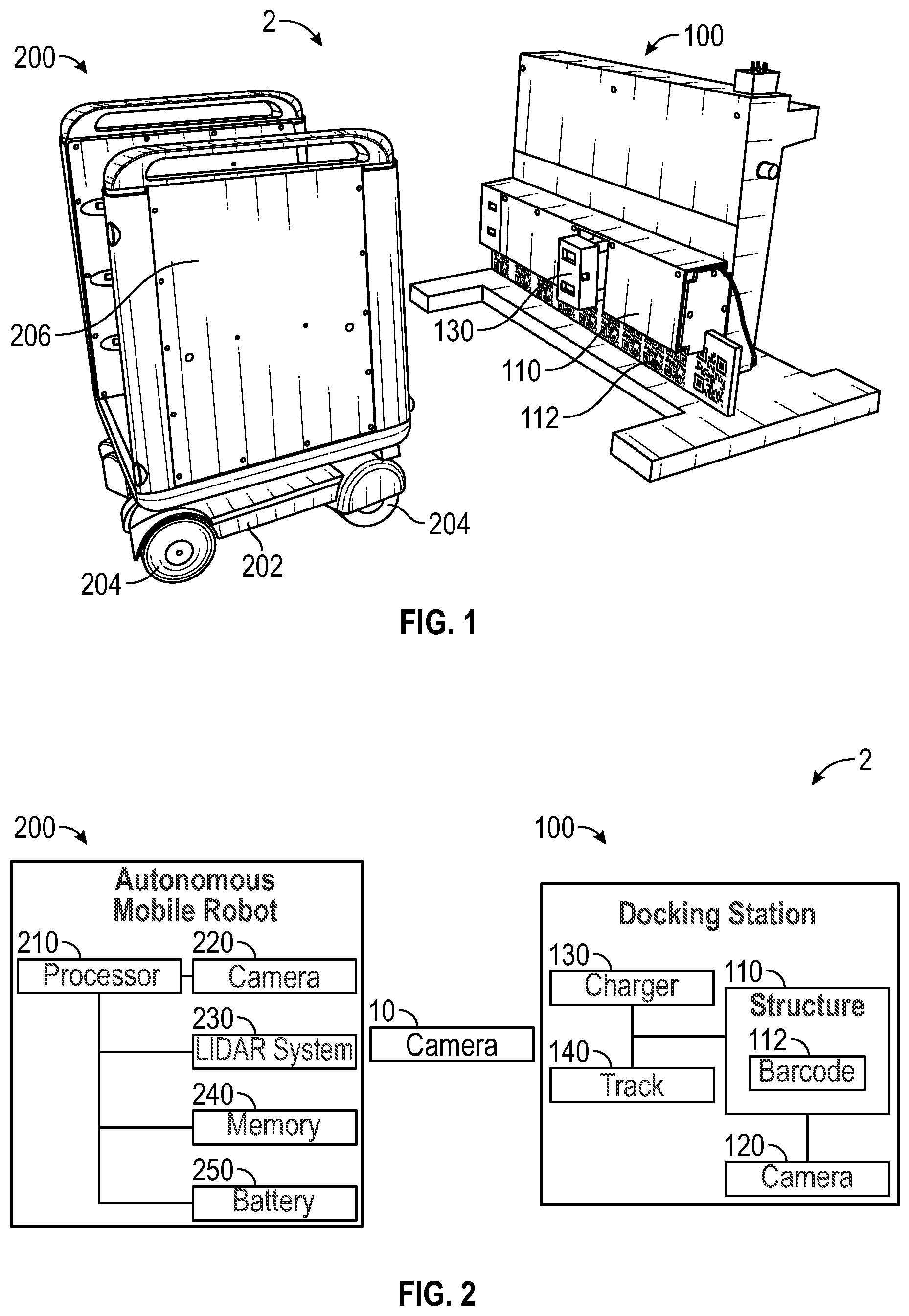 Patent US12339665 Figure 1 – Docking system and associated method