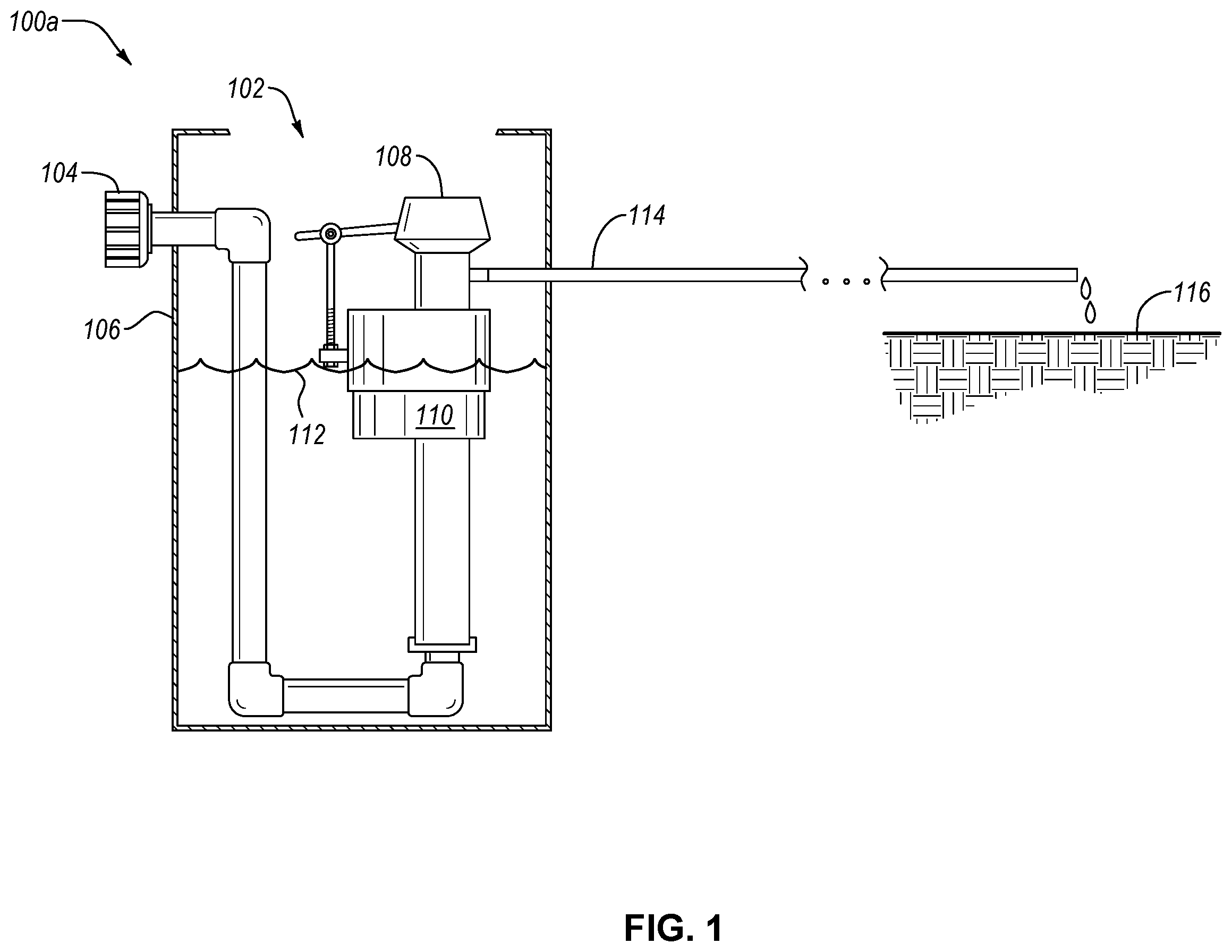 Patent US12339683 Figure 1 – Fluid flow control based on a liquid level in a container