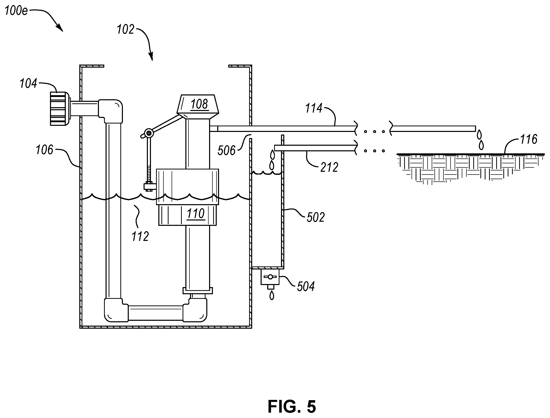 Patent US12339683 Figure 5 – Fluid flow control based on a liquid level in a container