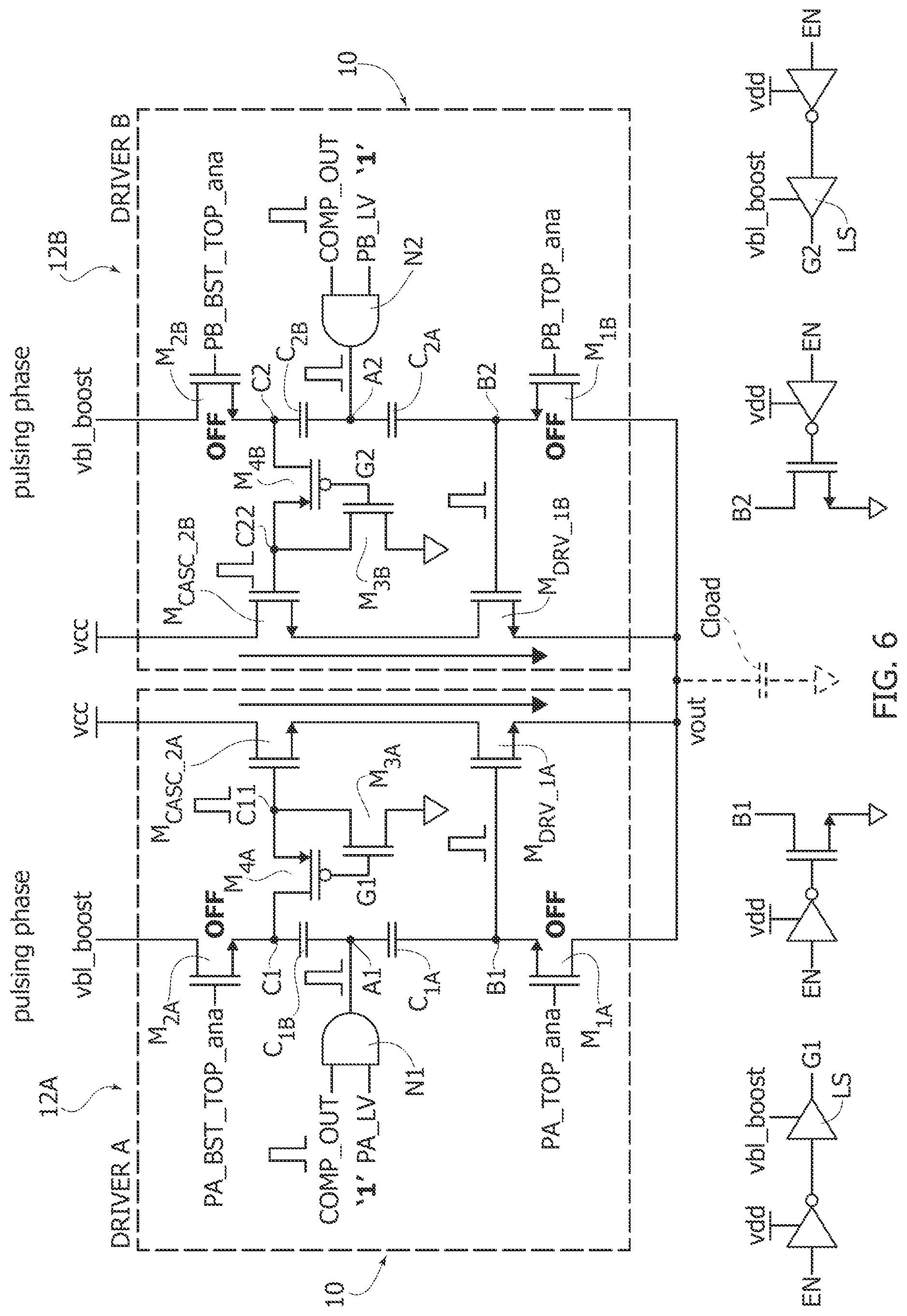 Patent US12339691 Figure 5 – Low drop-out regulator circuit, corresponding device and method