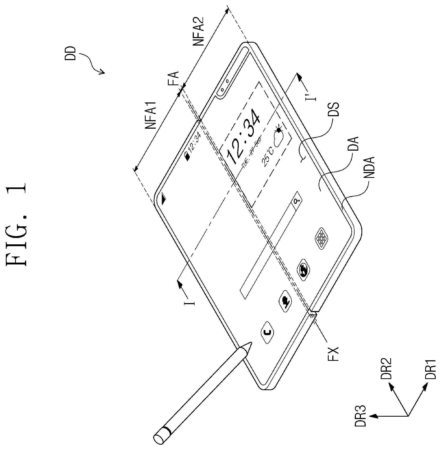 Patent US12339705 Figure 1 – Display device