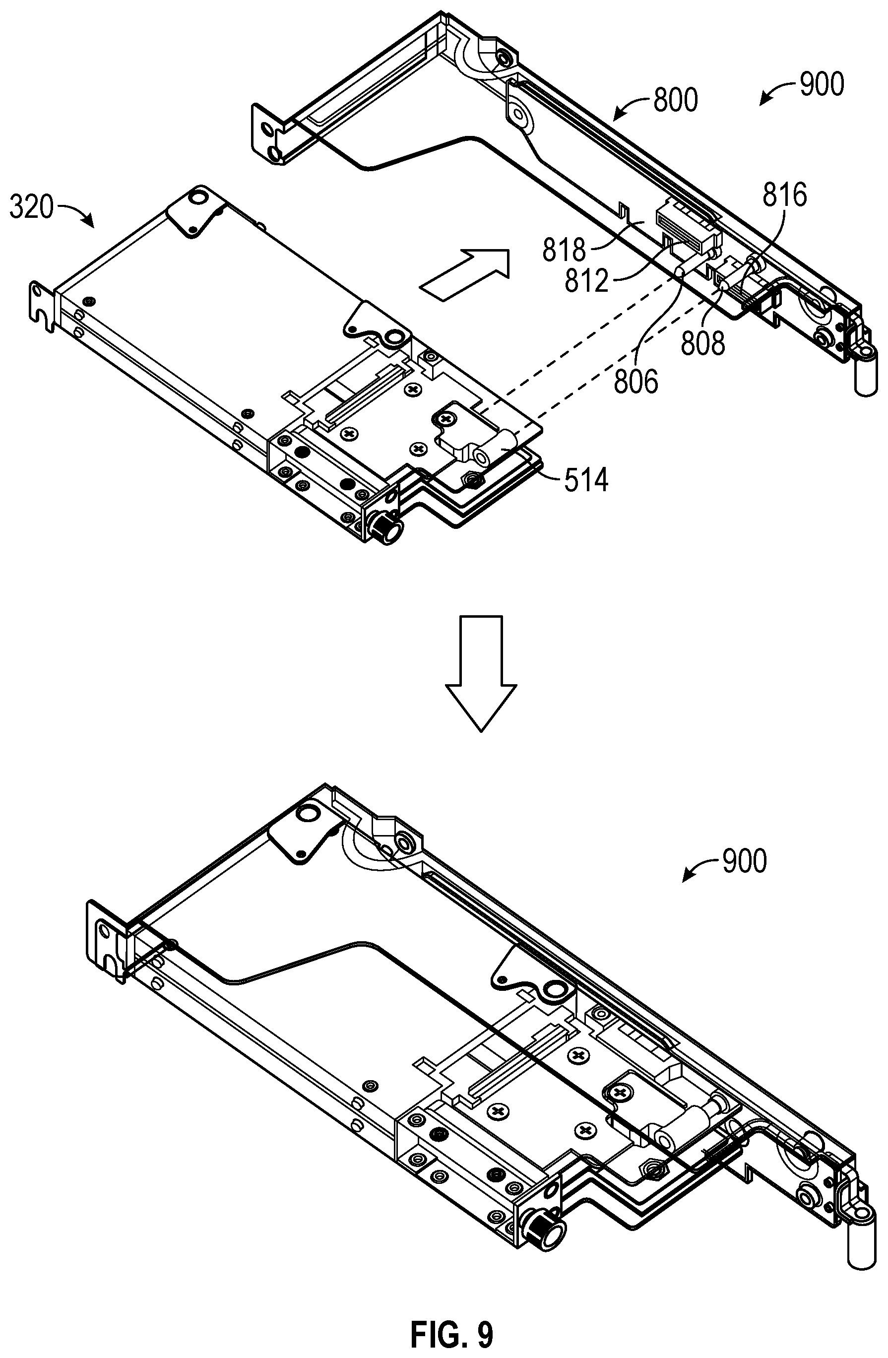 Patent US12339711 Figure 9 – Server with solid state drive modules compatible with low profile PCIE form factors