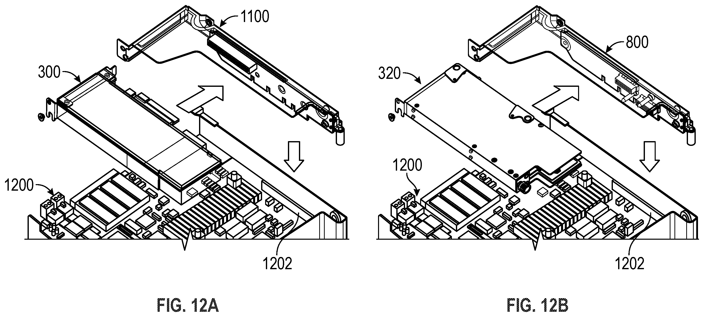 Patent US12339711 Figure 12 – Server with solid state drive modules compatible with low profile PCIE form factors