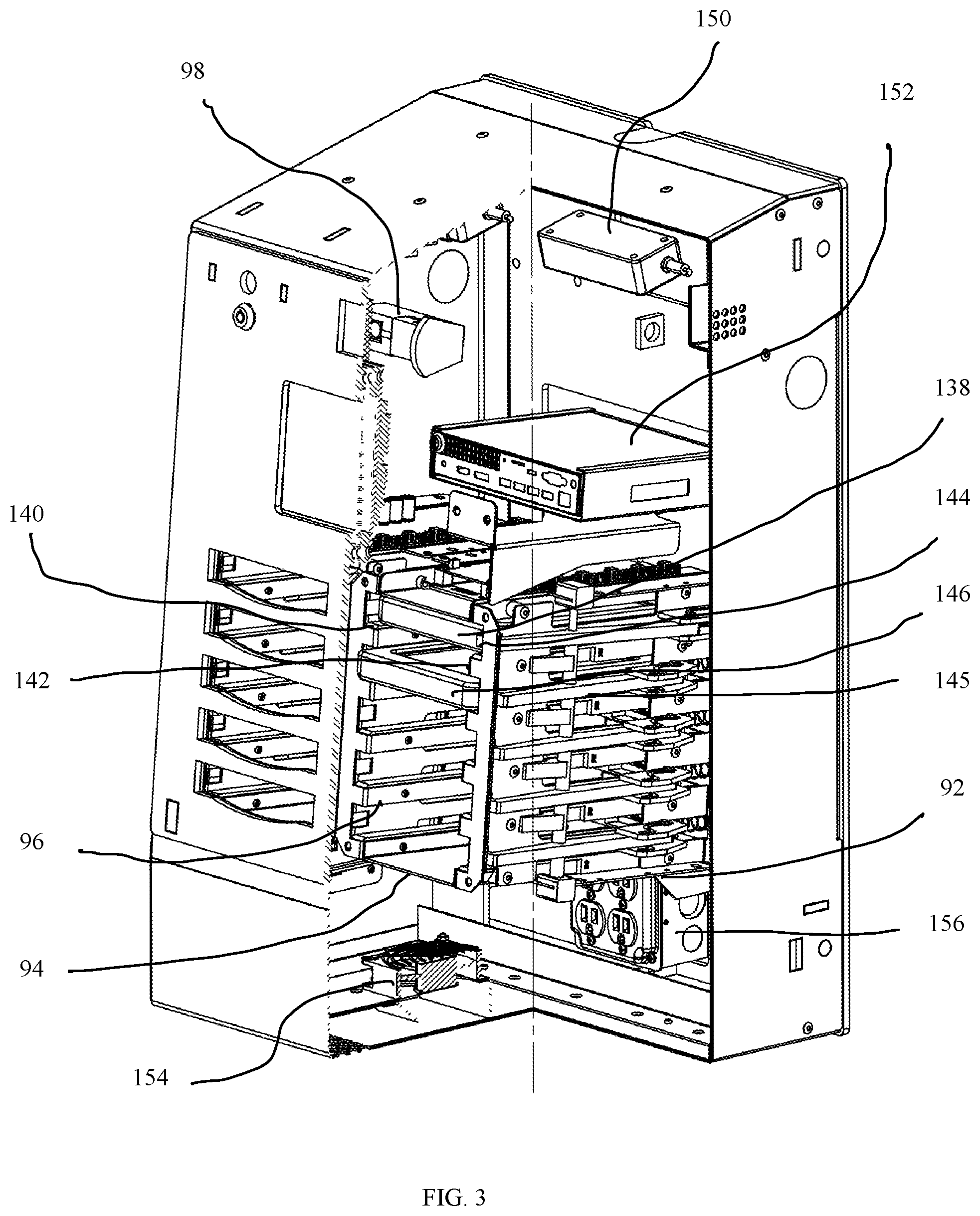 Patent US12339712 Figure 3 – Storage and charging system for locking and dispensing tablets
