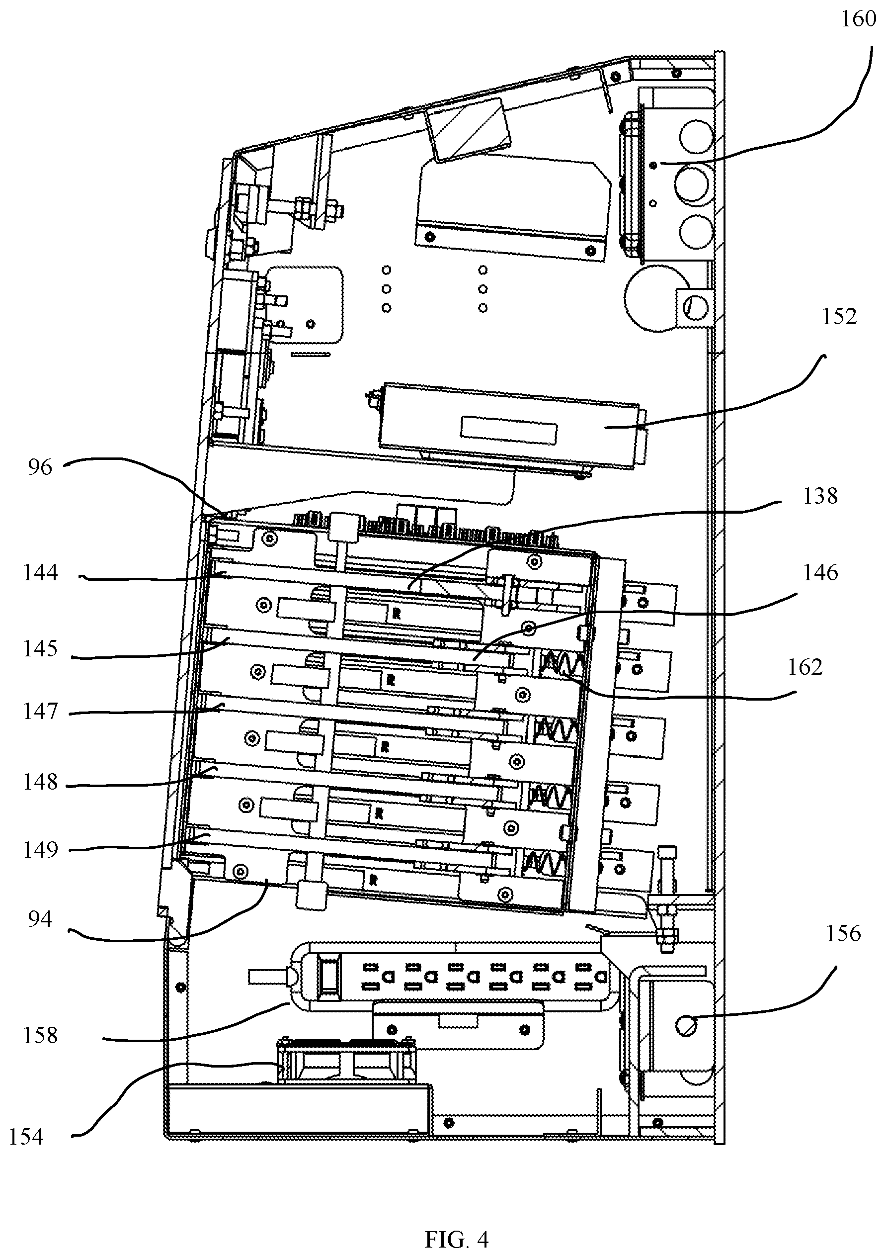 Patent US12339712 Figure 4 – Storage and charging system for locking and dispensing tablets