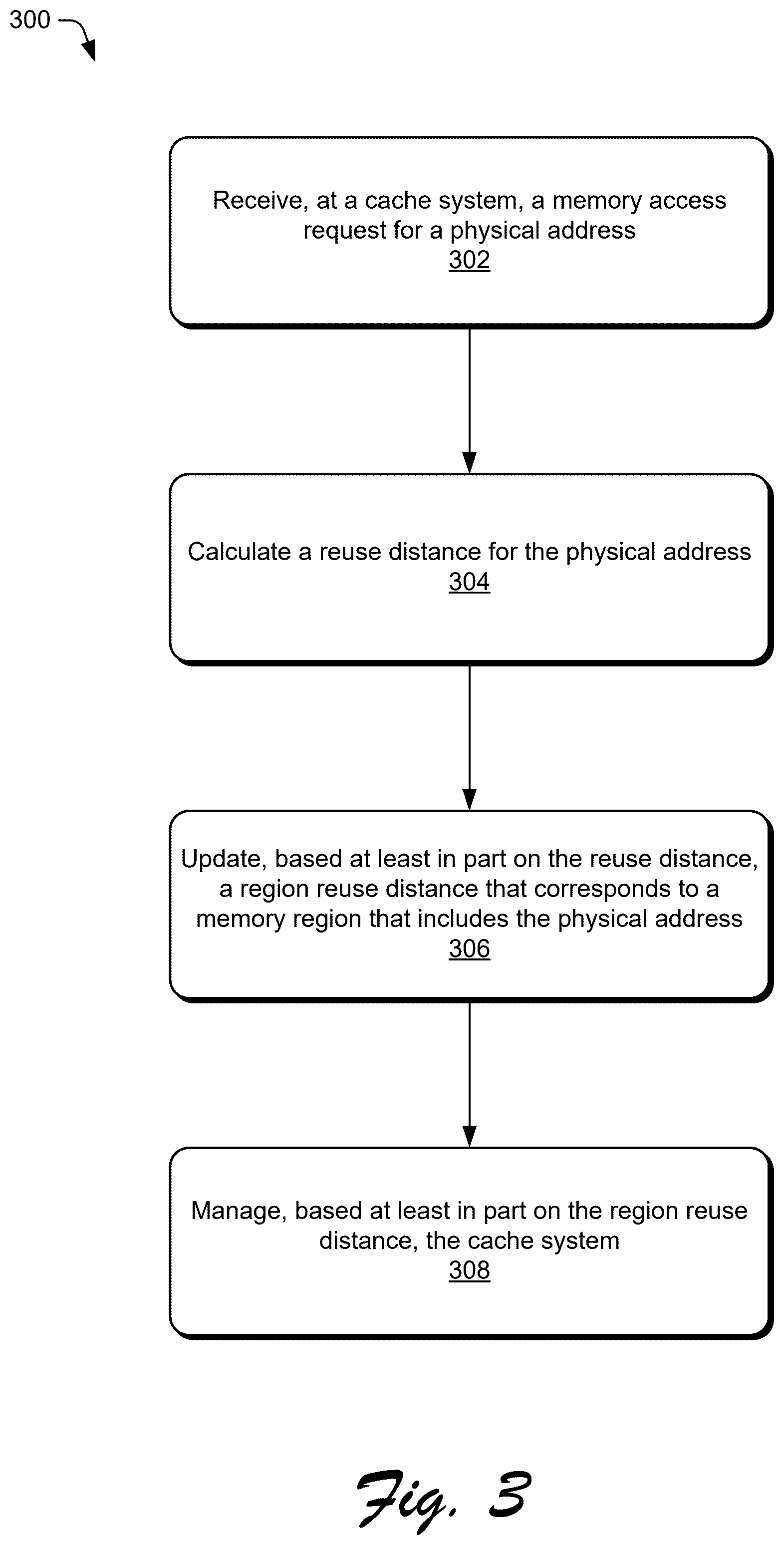 Patent US12339783 Figure 3 – Managing a cache using per memory region reuse distance estimation