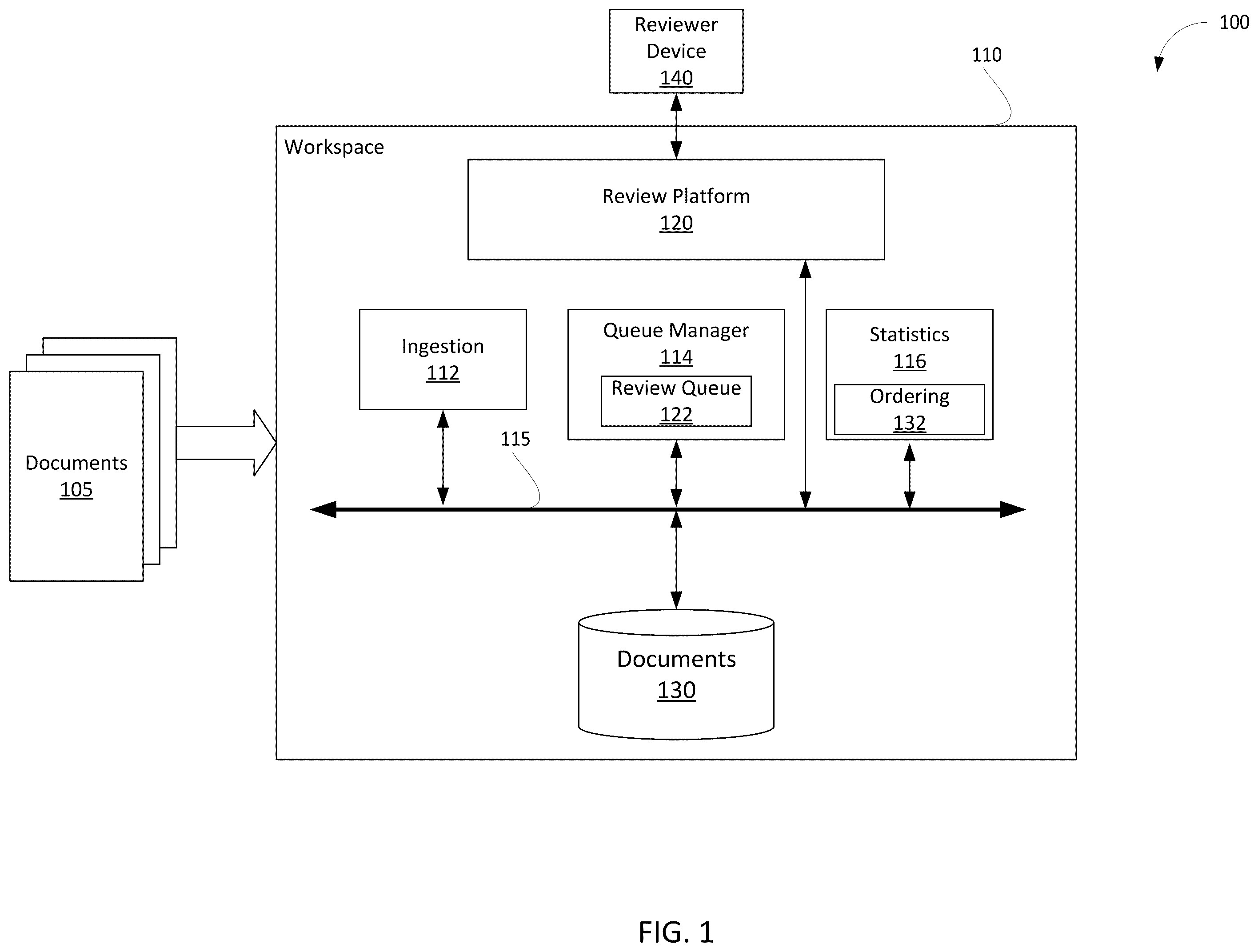 Patent US12339893 Figure 1 – Systems and methods for maintaining a random sample of documents