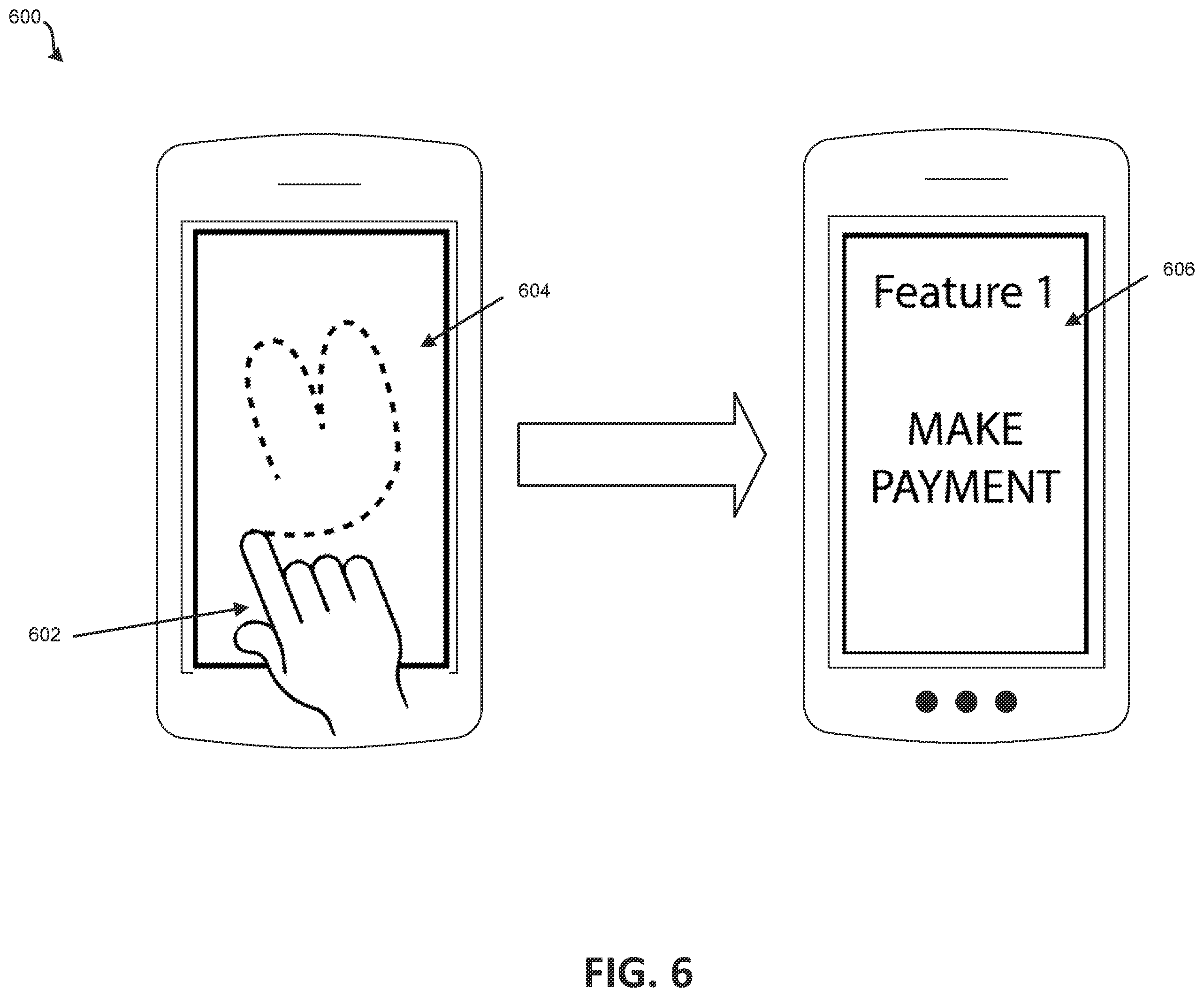 Patent US12339944 Figure 6 – Direct access authentication using gestures
