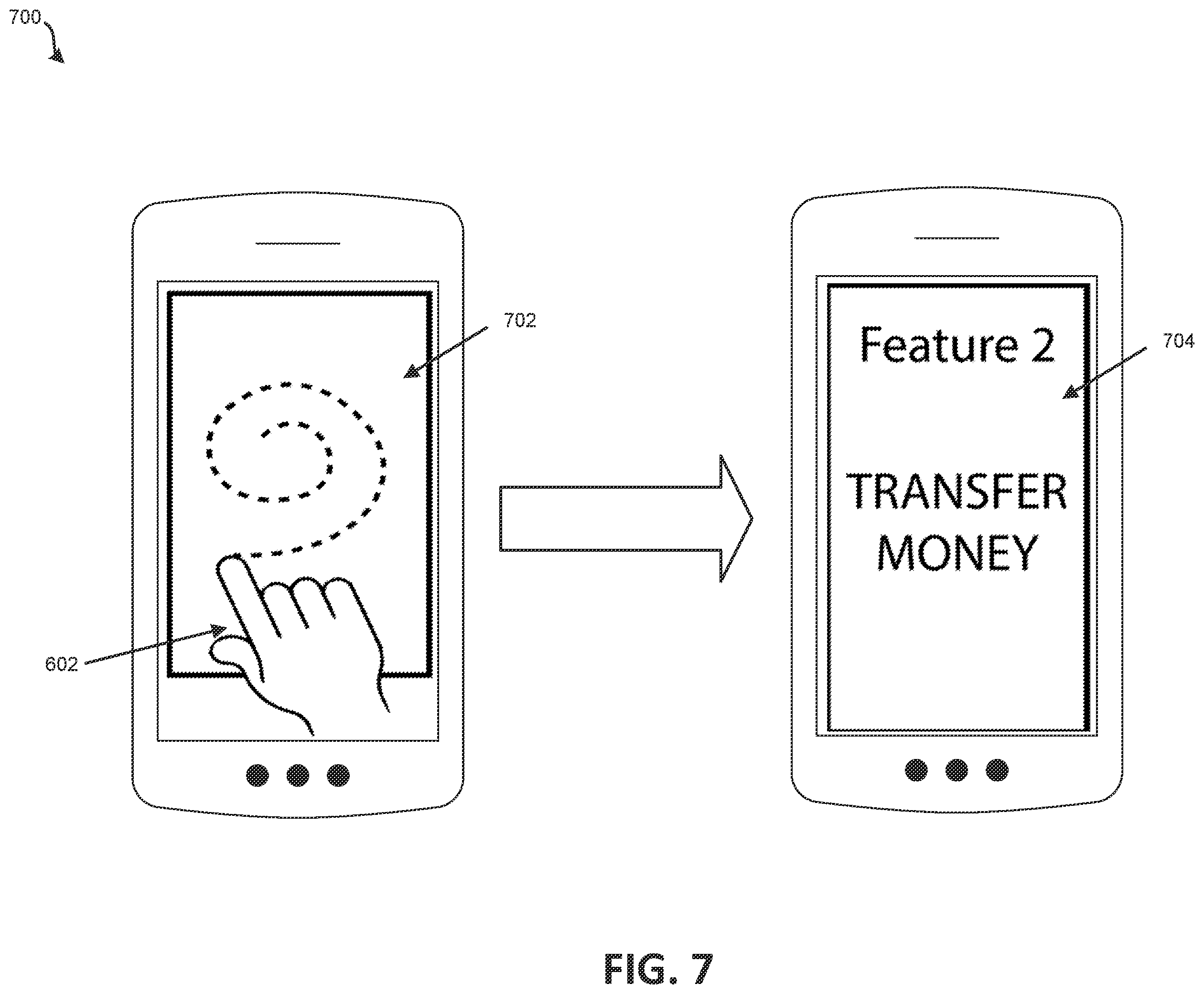 Patent US12339944 Figure 7 – Direct access authentication using gestures