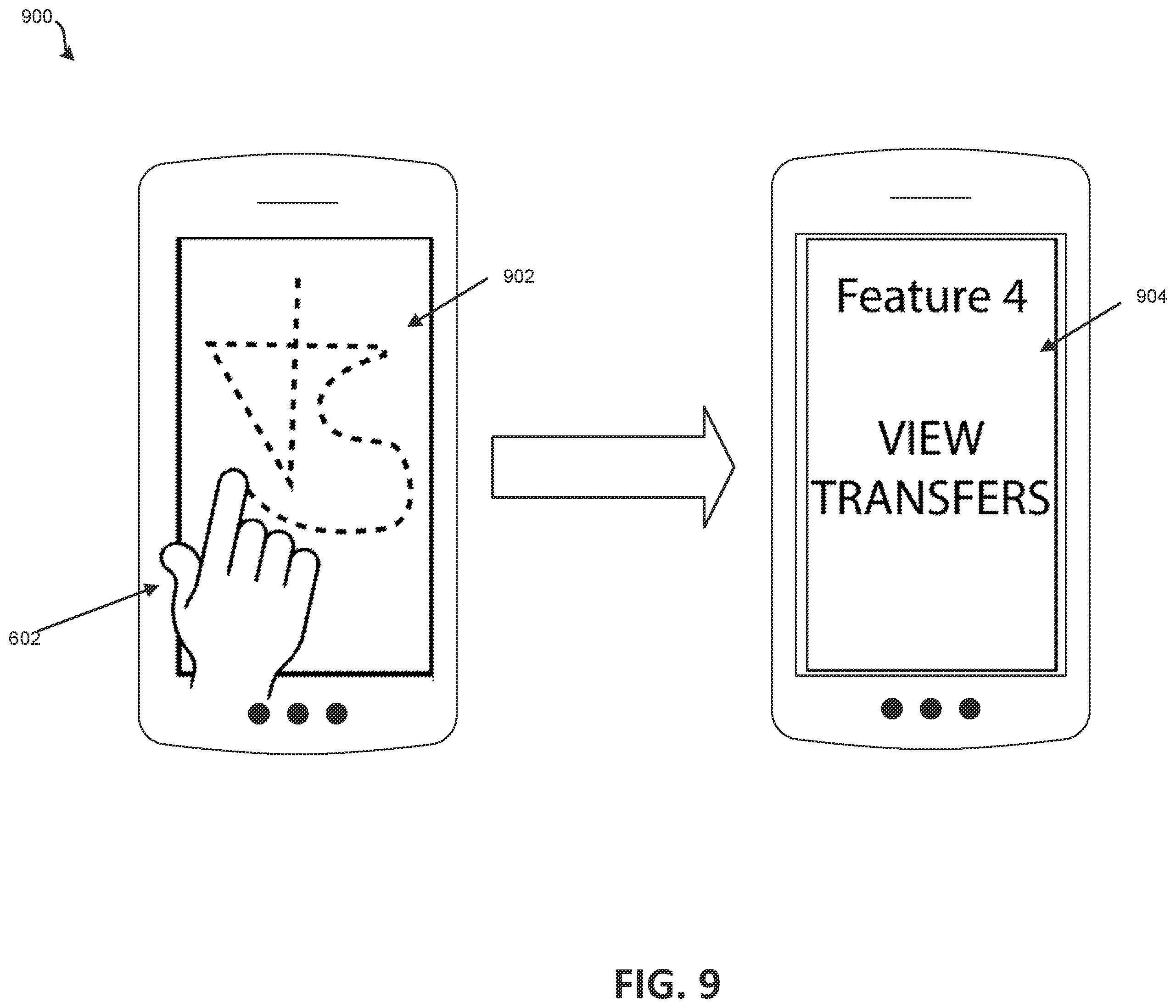 Patent US12339944 Figure 9 – Direct access authentication using gestures