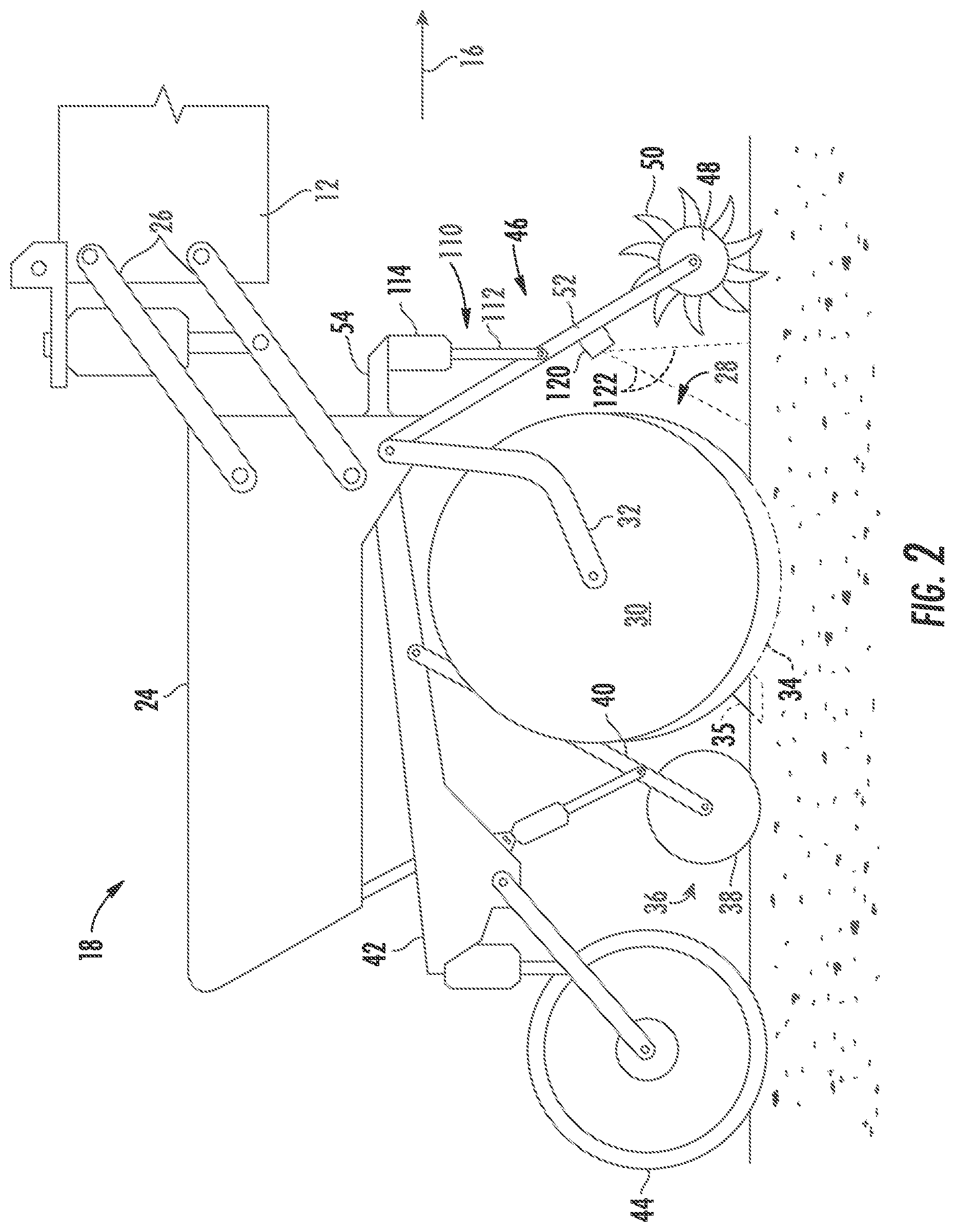 Patent US12342739 Figure 2 – System and method for controlling the operation of a row cleaning device of a seed-planting implement