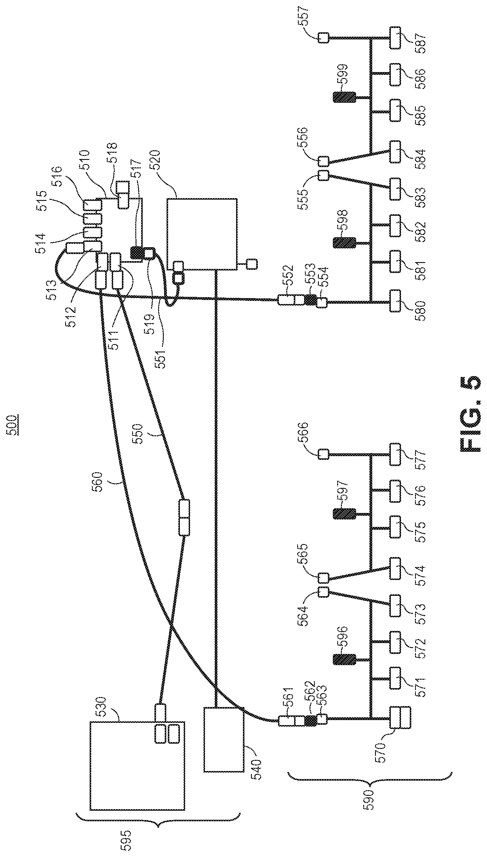 Patent US12342745 Figure 4 – Expandable network architecture for communications between machines and implements