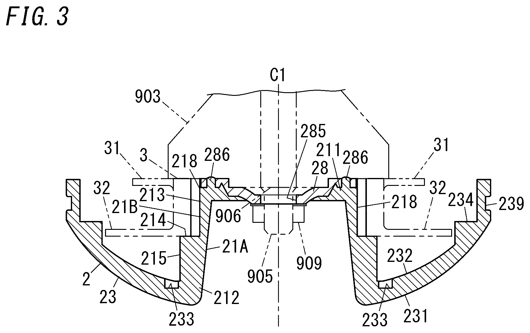 Patent US12342753 Figure 3 – Rotator, brush cutter, and bobbin