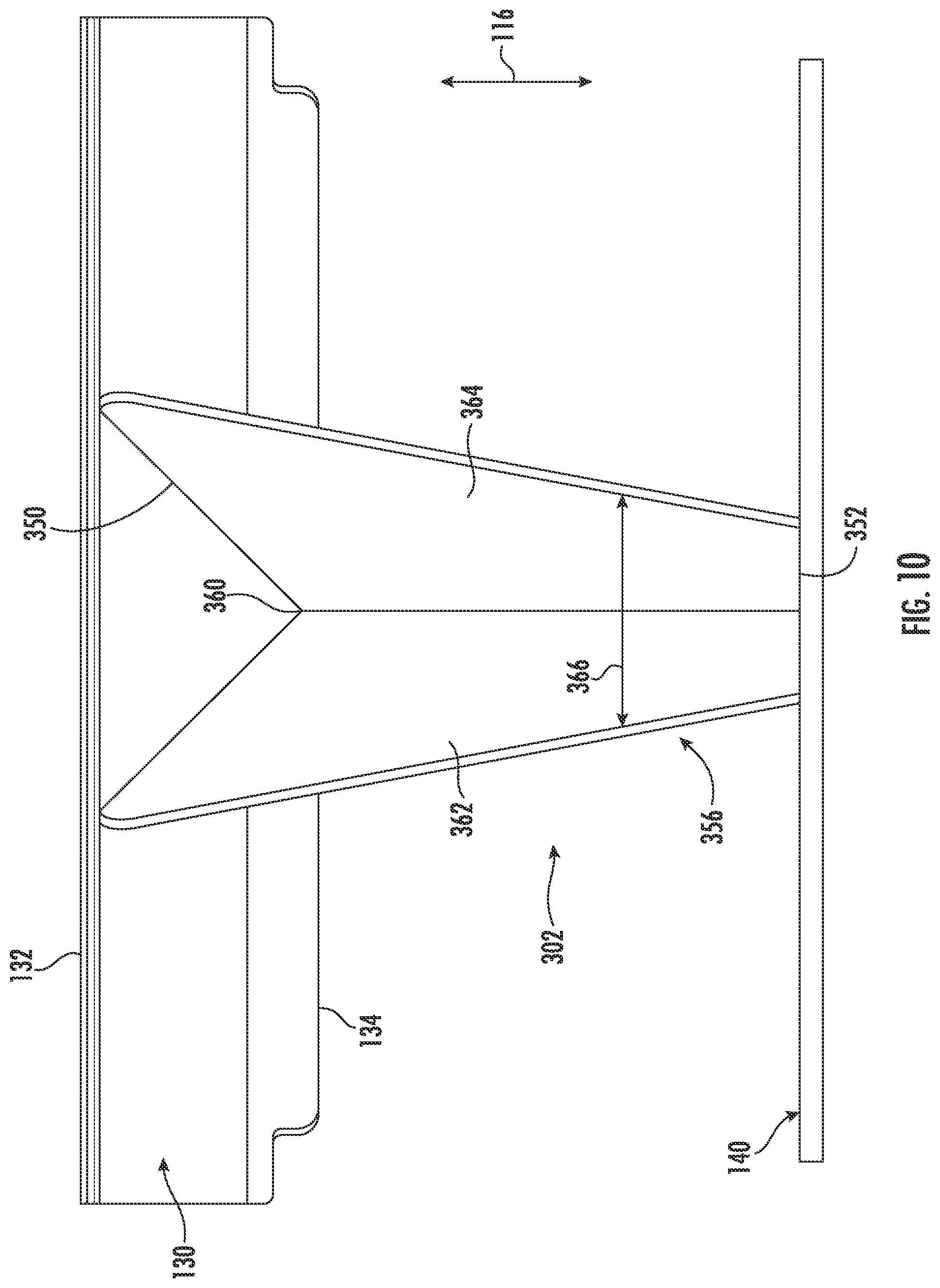 Patent US12342757 Figure 10 – Flow splitter for removing waste from an agricultural harvester and agricultural harvester