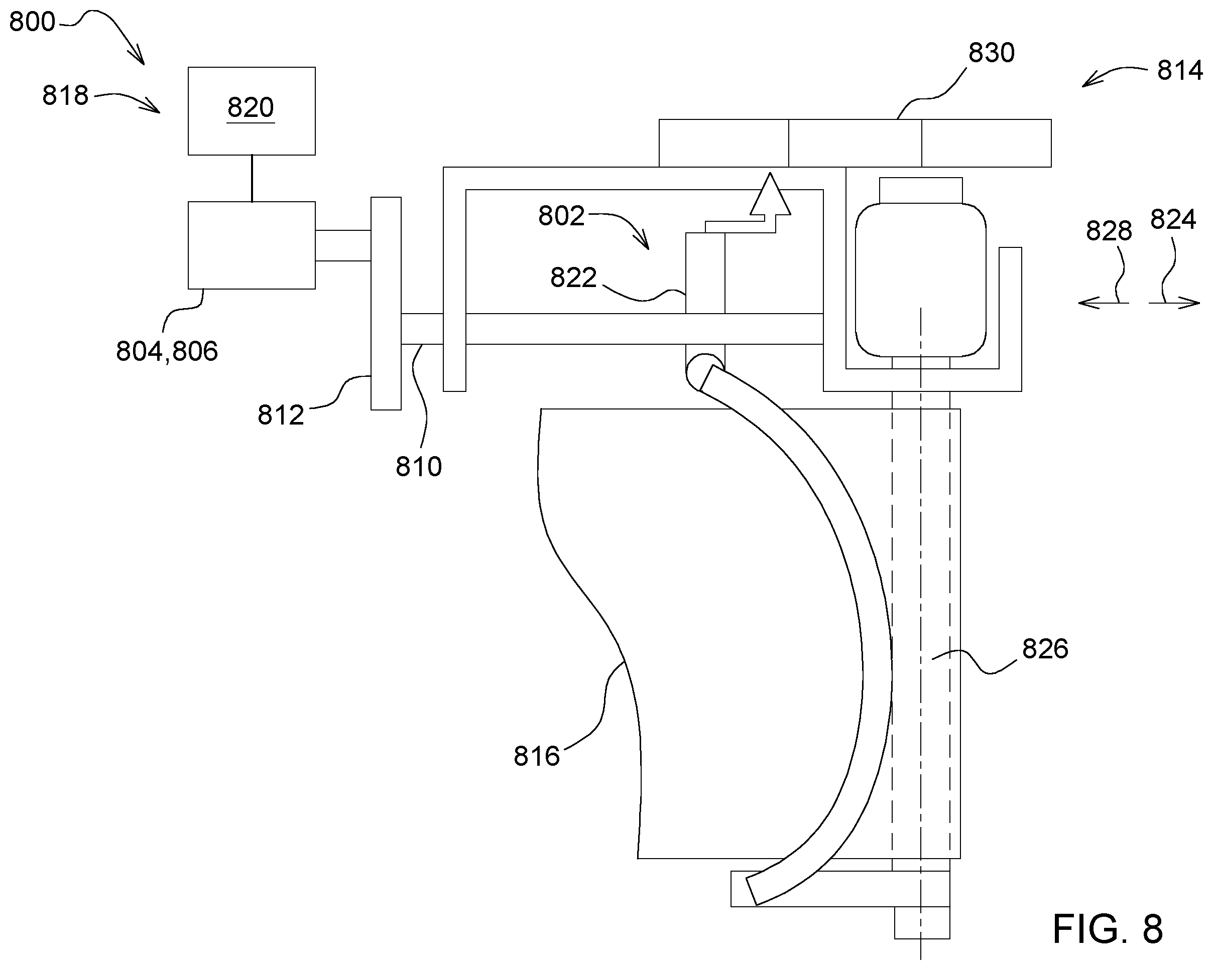 Patent US12342760 Figure 8 – Systems and methods for tensioning endless belts
