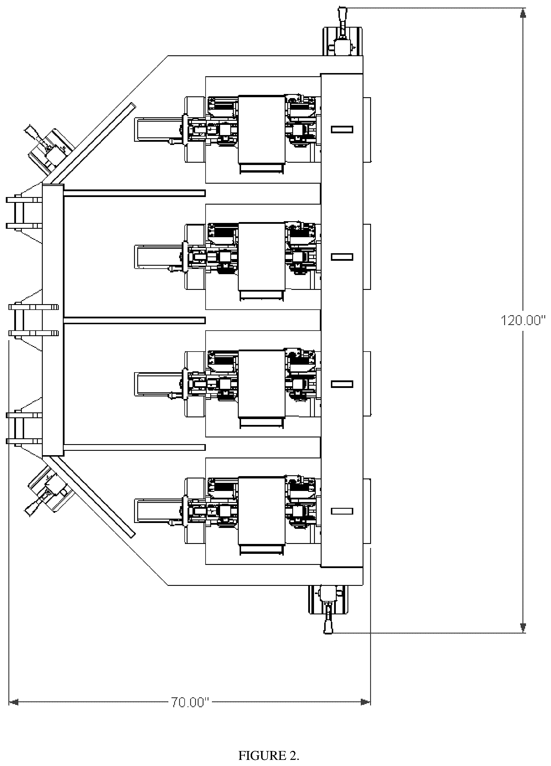 Patent US12342763 Figure 2 – Modular ultra low drag sub-surface membrane installation apparatus, machine, and methods with various automated and semi-automated sub-systems including sub-surface drip tape installation