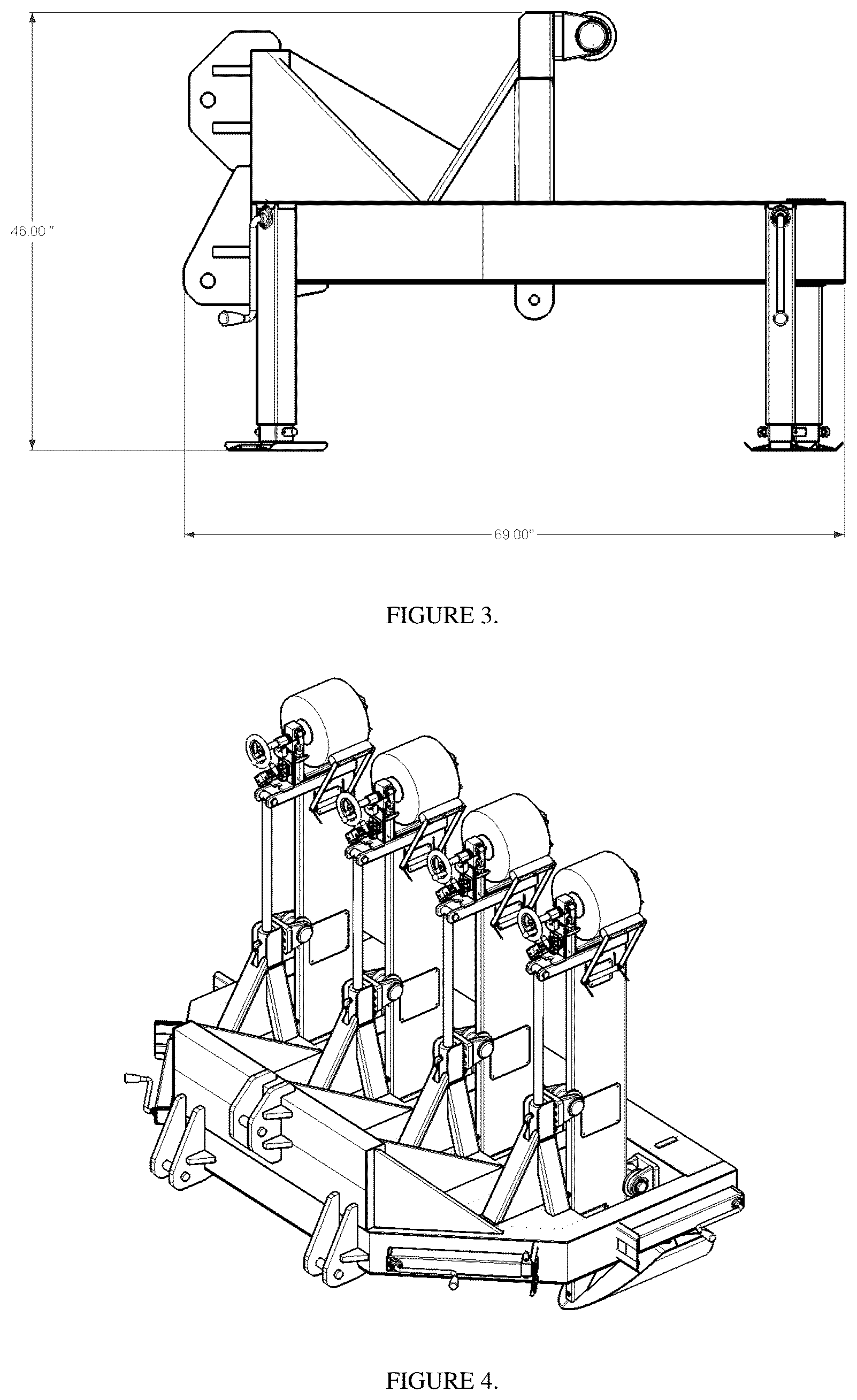 Patent US12342763 Figure 3 – Modular ultra low drag sub-surface membrane installation apparatus, machine, and methods with various automated and semi-automated sub-systems including sub-surface drip tape installation