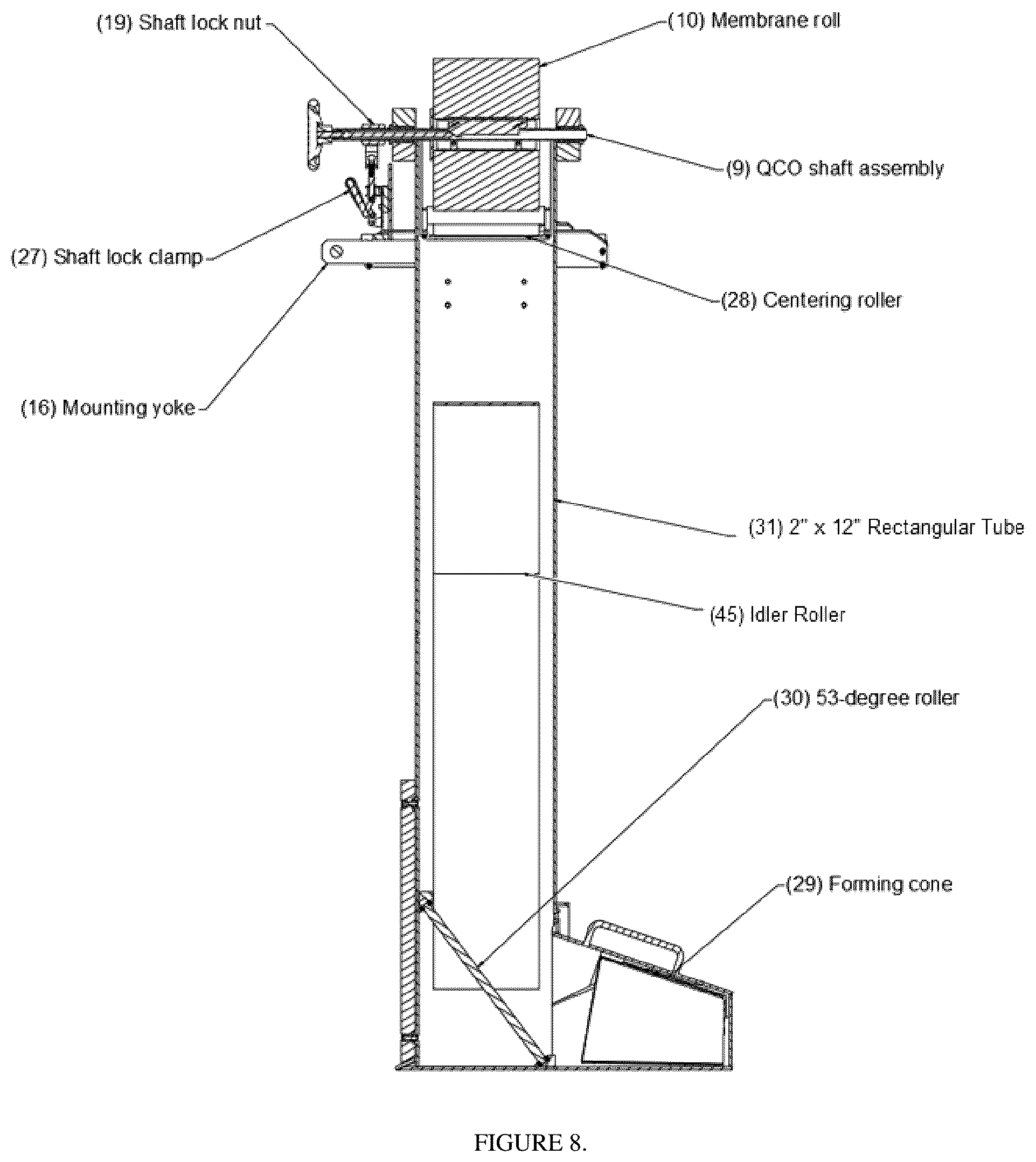 Patent US12342763 Figure 6 – Modular ultra low drag sub-surface membrane installation apparatus, machine, and methods with various automated and semi-automated sub-systems including sub-surface drip tape installation