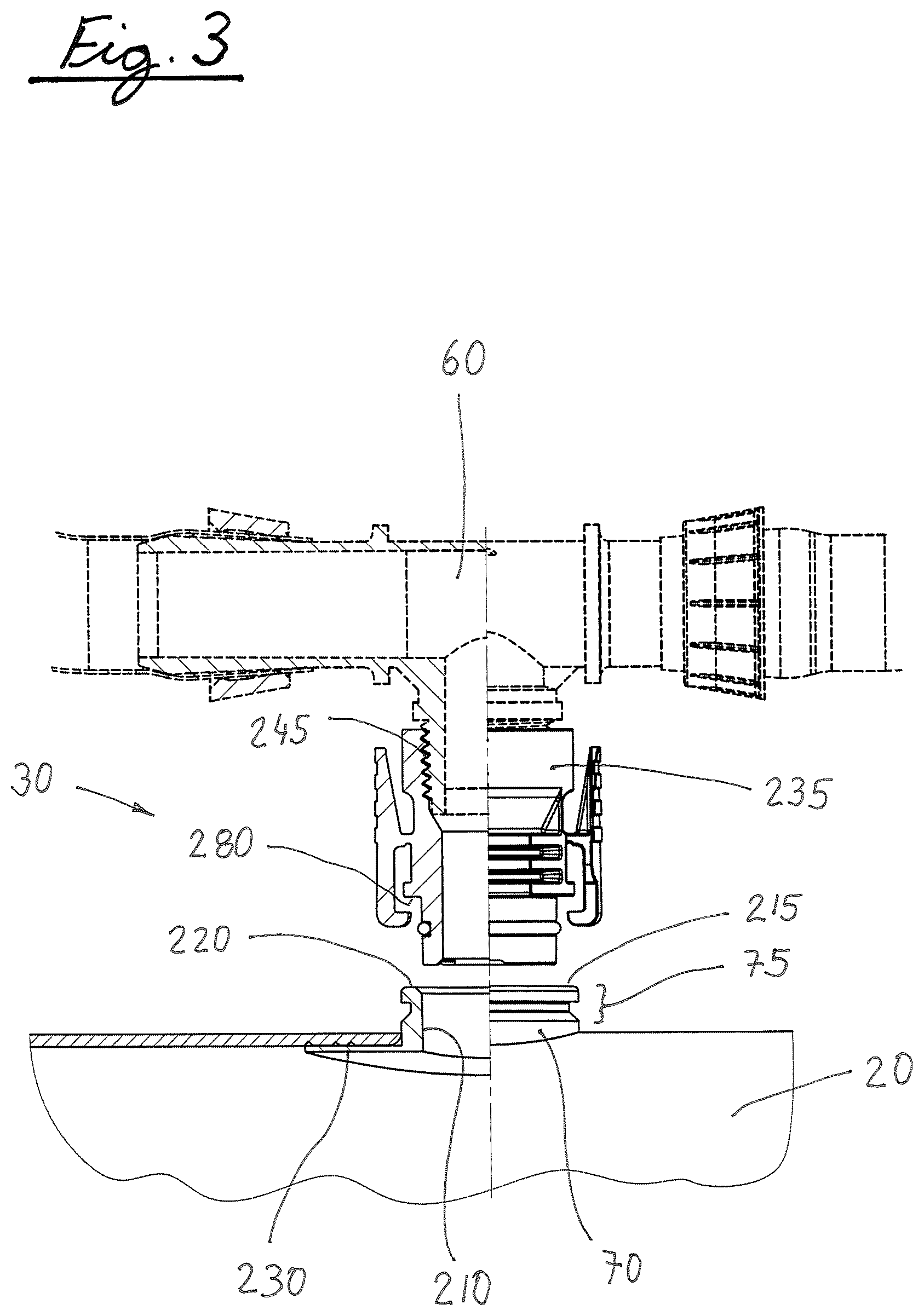 Patent US12342765 Figure 3 – Drip irrigation lateral connector to feeder pipe