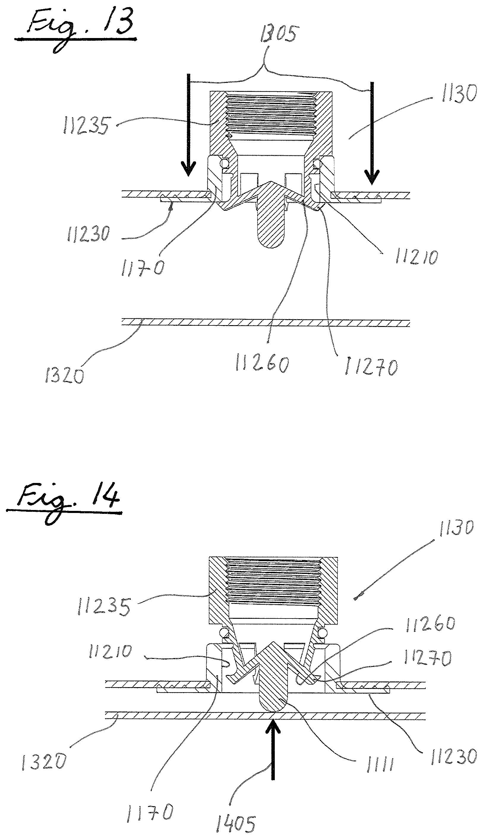 Patent US12342765 Figure 13 – Drip irrigation lateral connector to feeder pipe