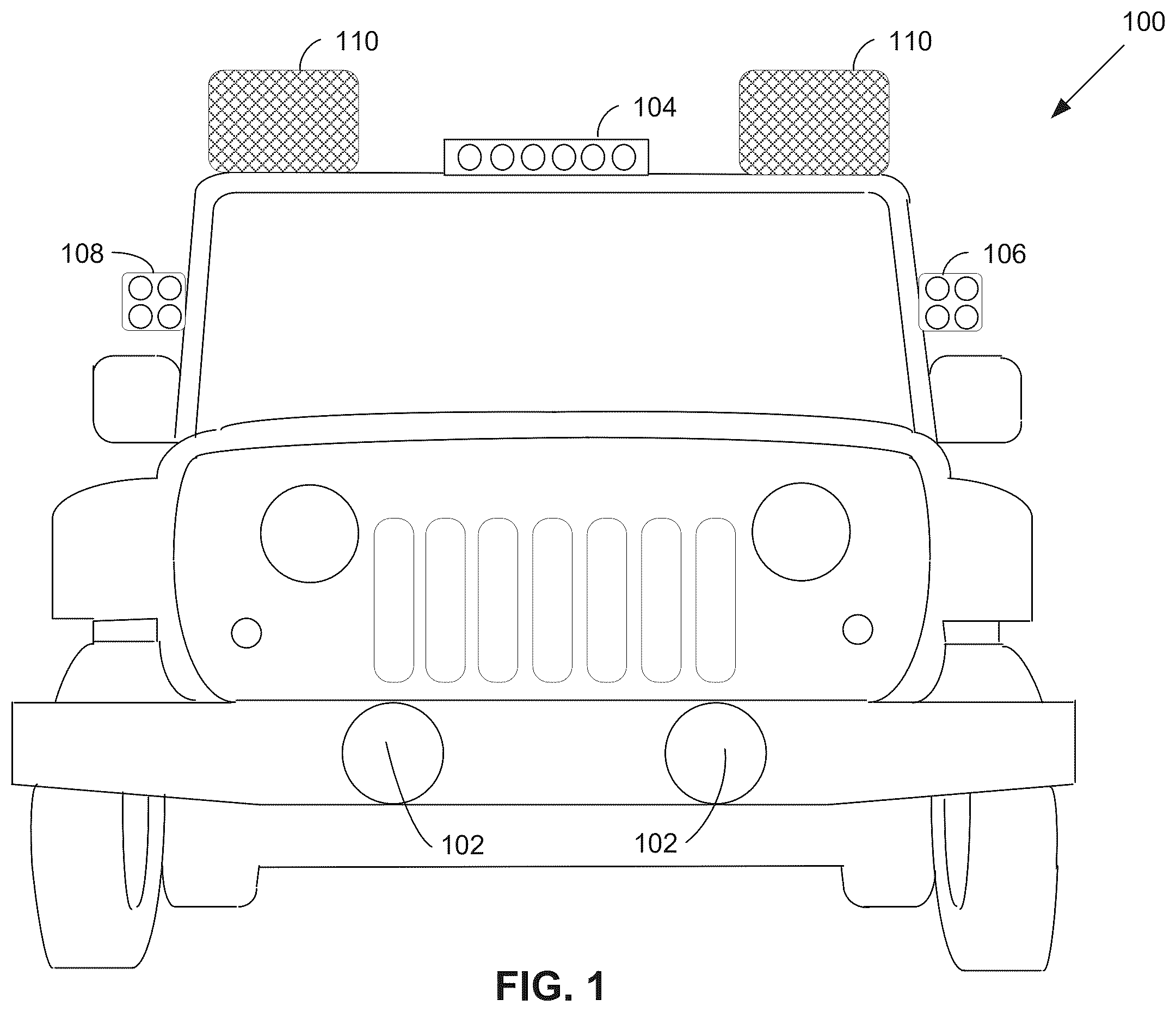 Patent US12342769 — Method and apparatus for an adaptable vehicle light fixture — Figure 1