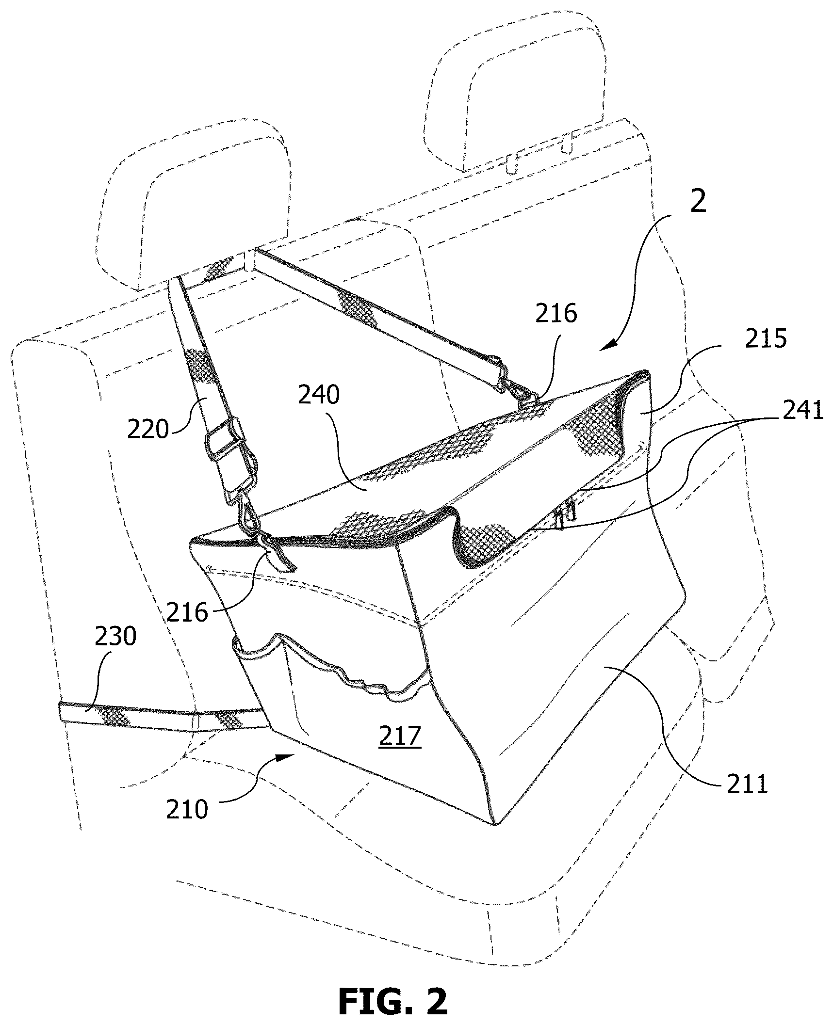 Patent US12342789 Figure 2 – Pet booster seats and methods for making and using the same