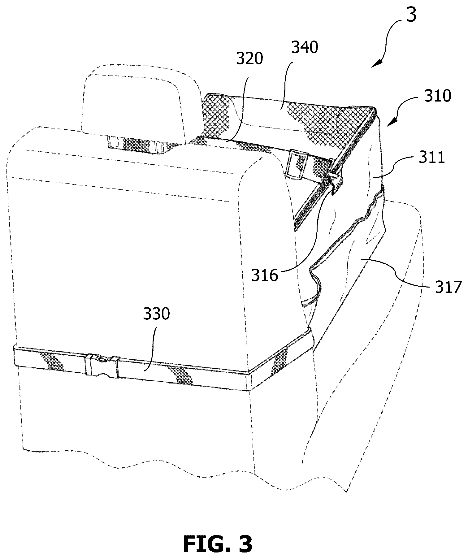 Patent US12342789 Figure 3 – Pet booster seats and methods for making and using the same
