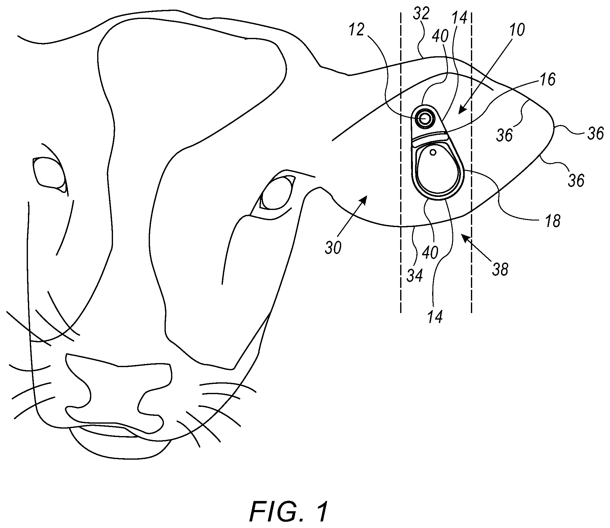 Patent US12342790 Figure 1 – Animal tag