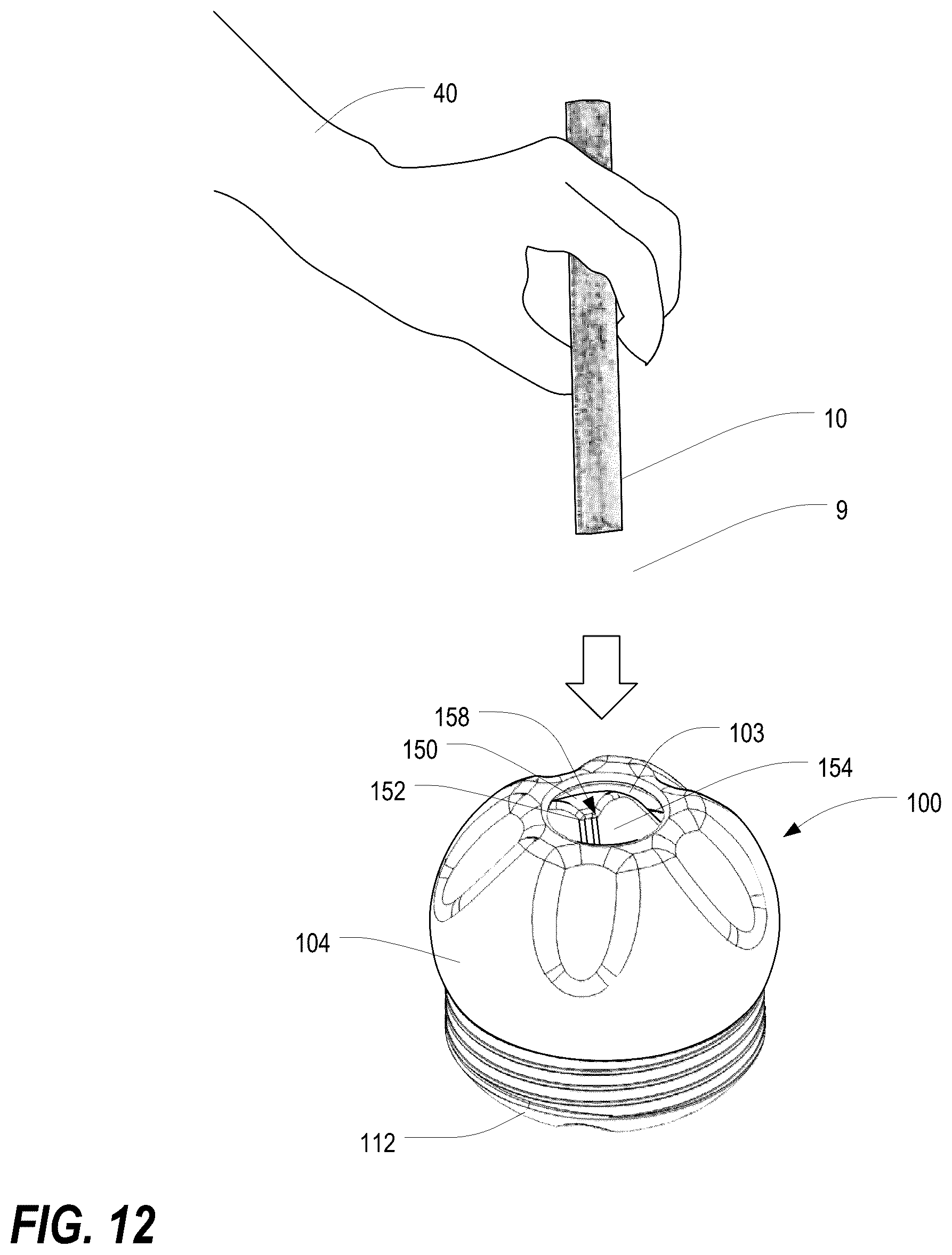 Patent US12342793 Figure 7 – Self-righting stick-type object holder for pets