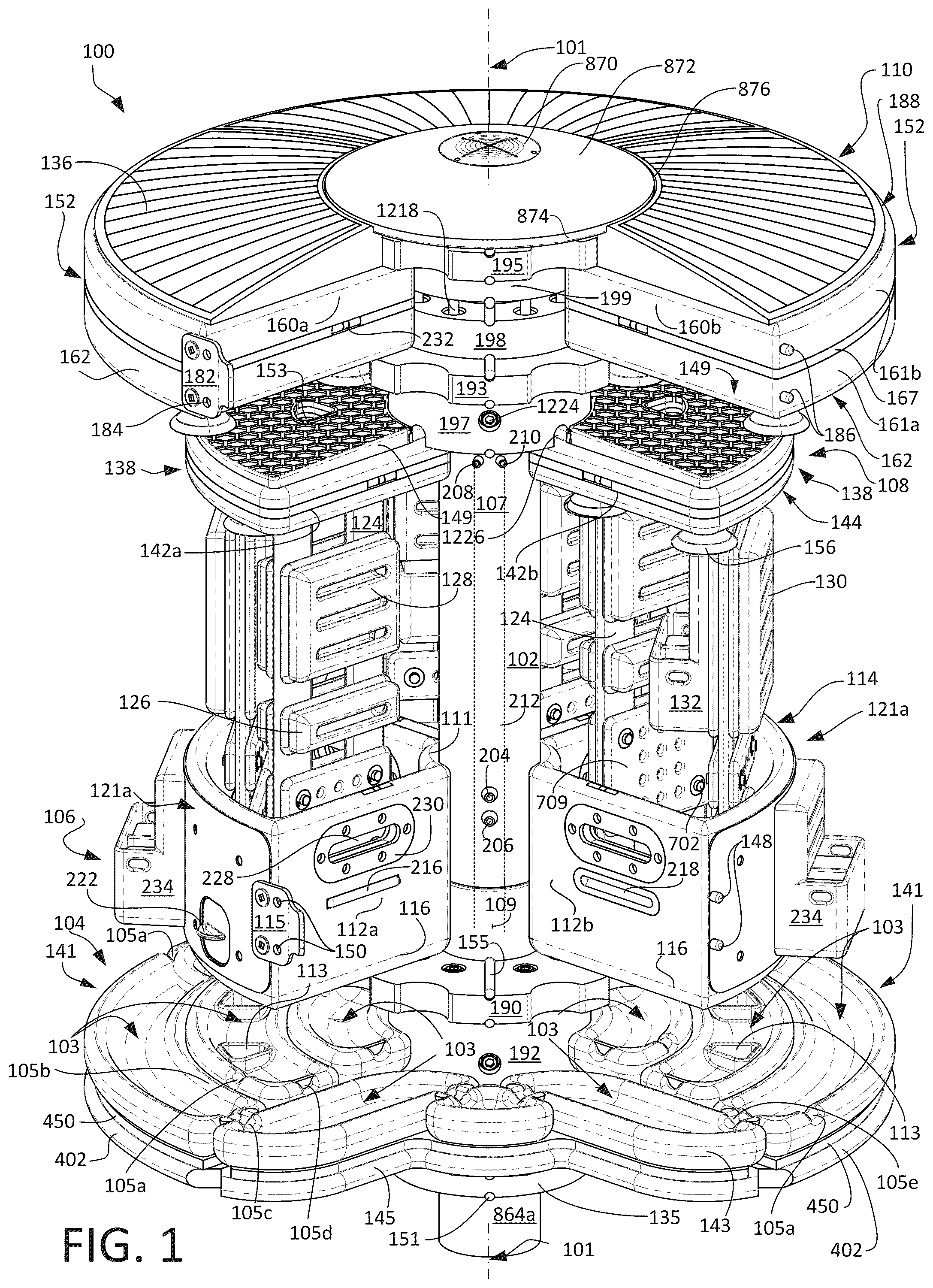 Patent US12342799 Figure 1 – Modular habitat system and method