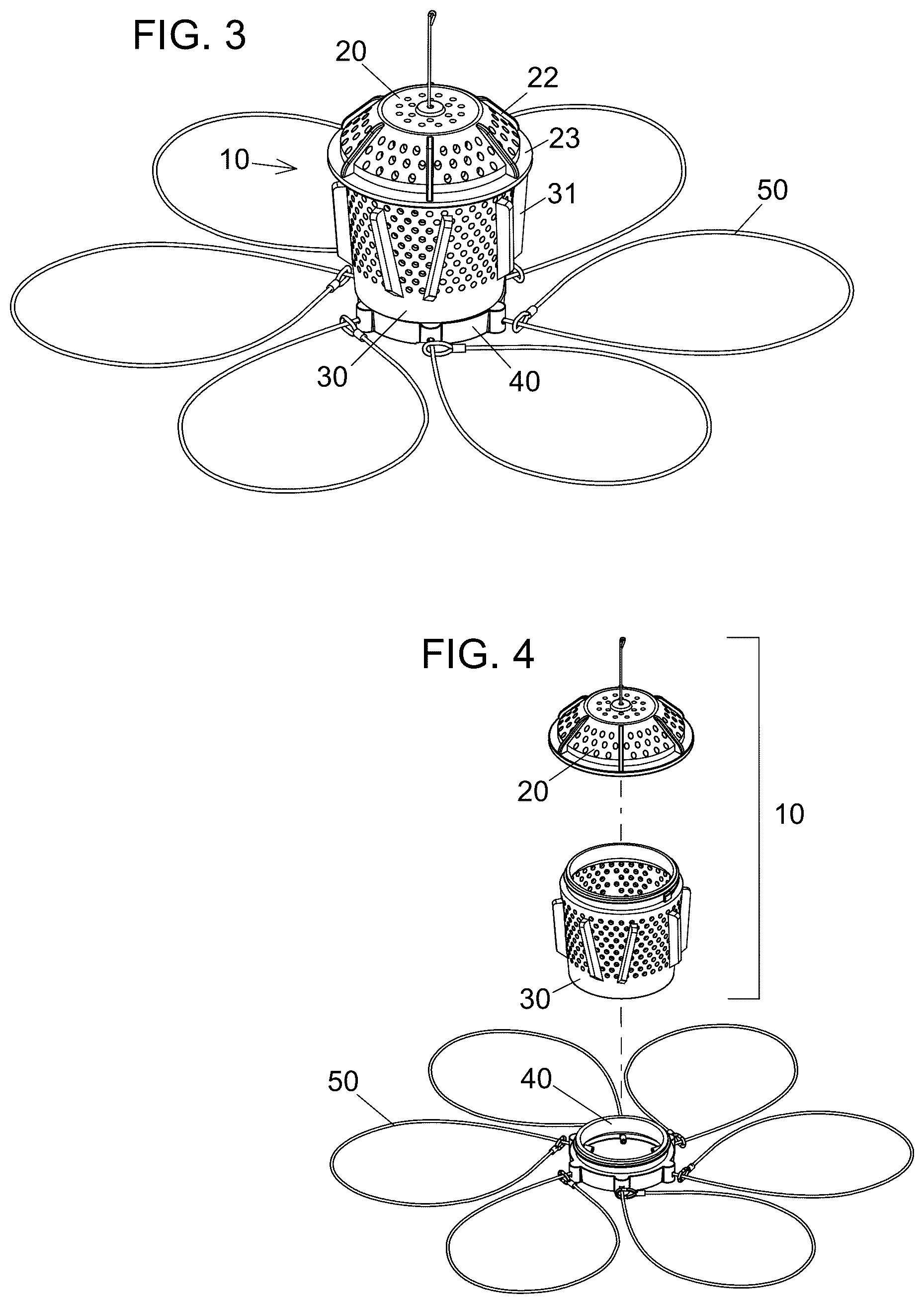 Patent US12342803 Figure 2 – Breakaway crab snare apparatus