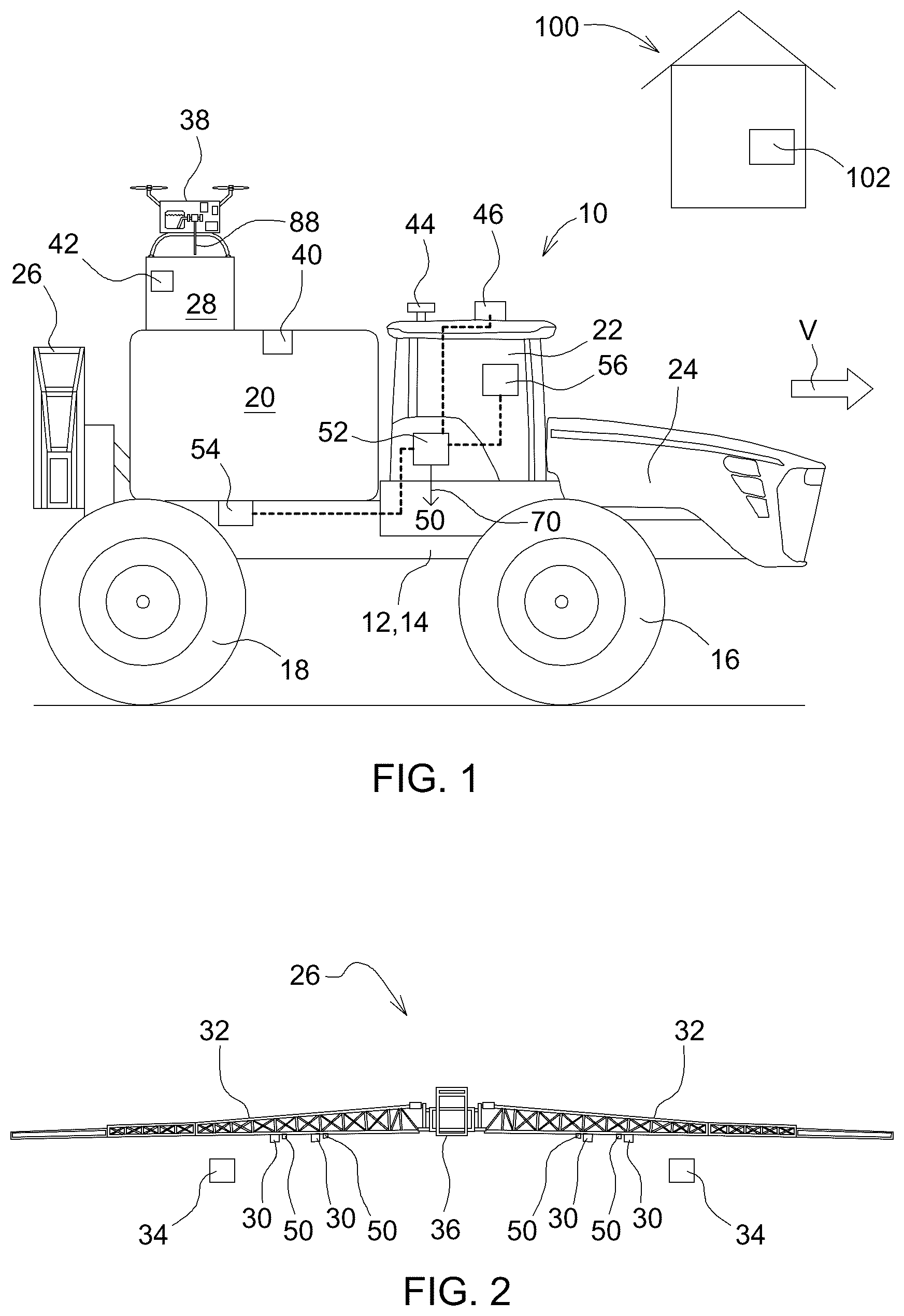 Patent US12342809 Figure 1 – Agricultural distribution vehicle and method of use thereof