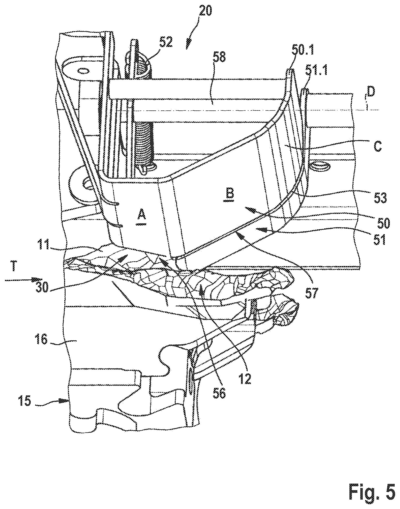 Patent US12342831 Figure 5 – Apparatus and method for detaching meat strips located on a breastbone crest of a poultry carcass