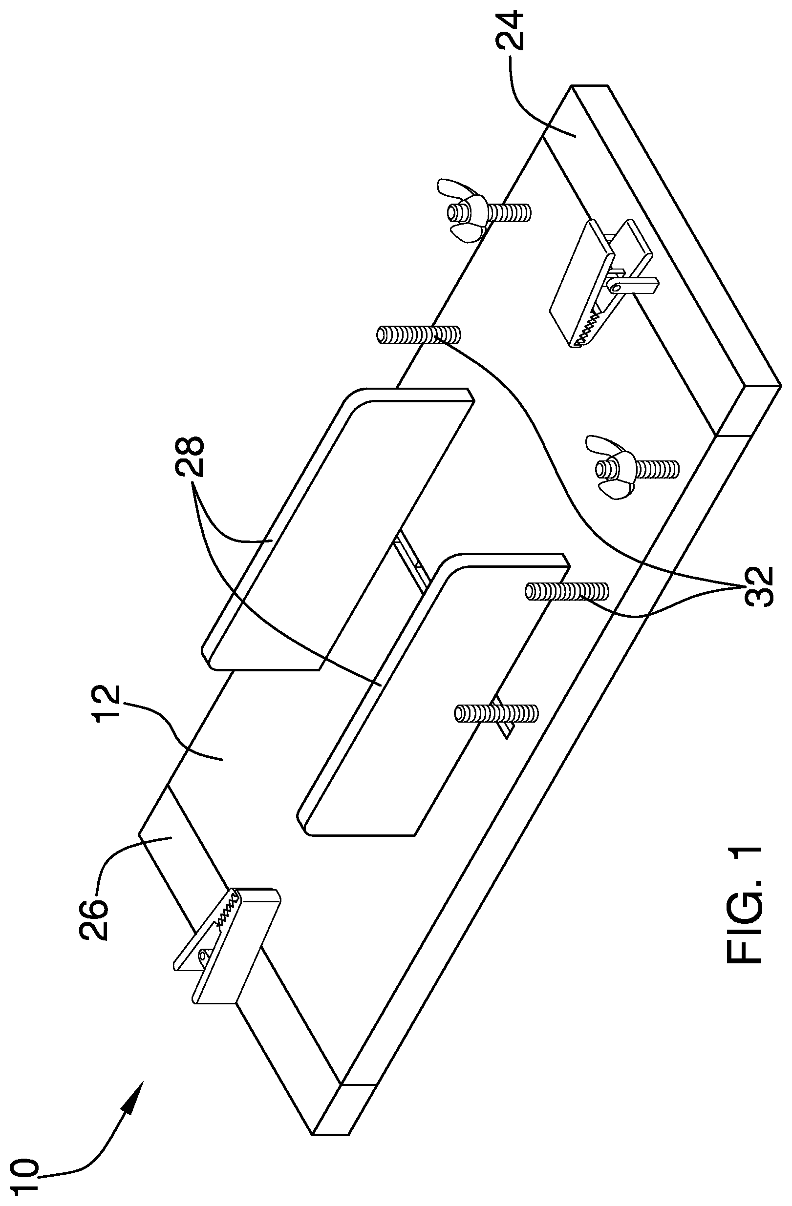 Patent US12342832 Figure 1 – Fish filleting stand device