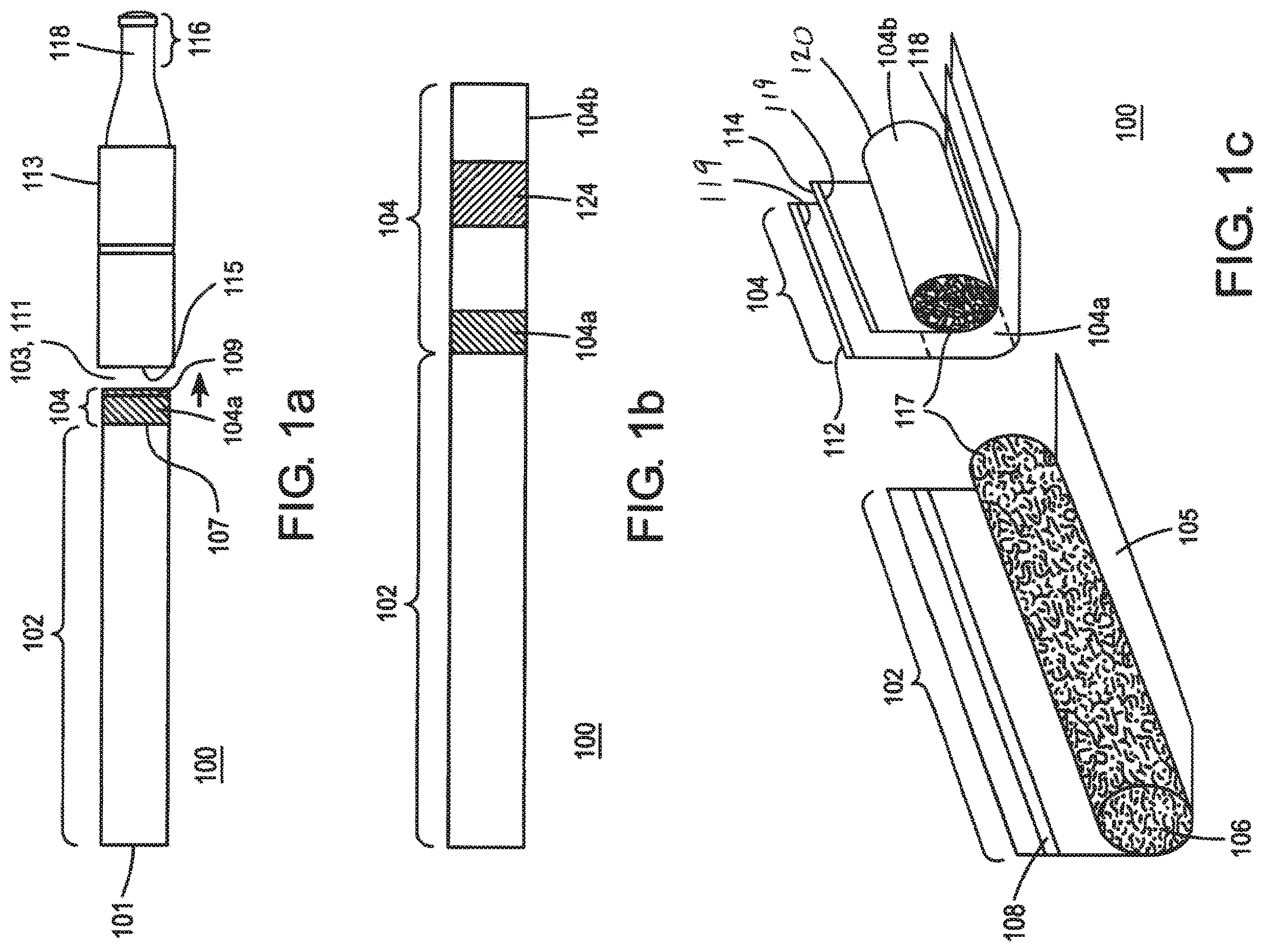 Patent US12342851 Figure 1 – Smoking article with reduced tobacco