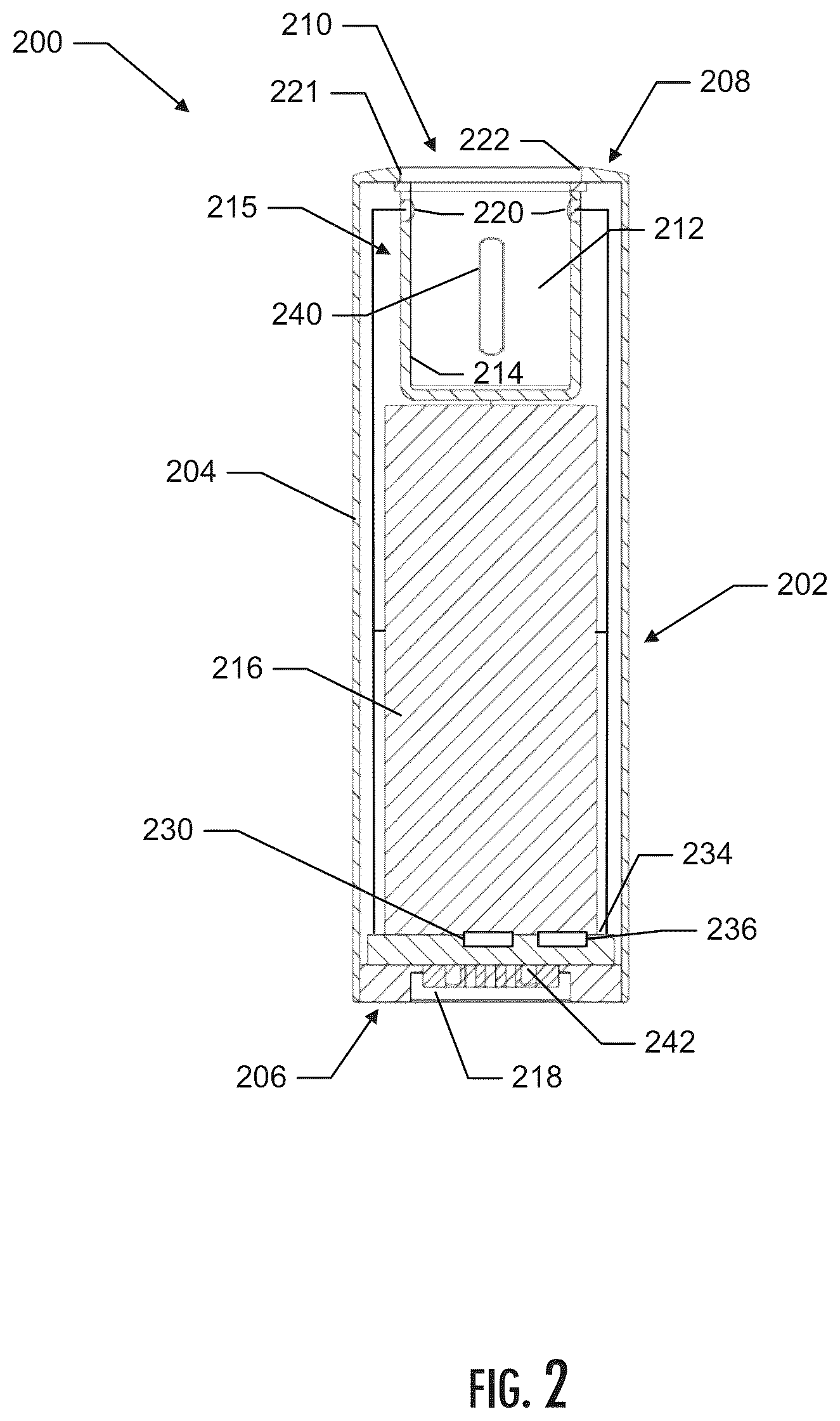 Patent US12342860 Figure 2 – Heater and liquid transport for an aerosol delivery system