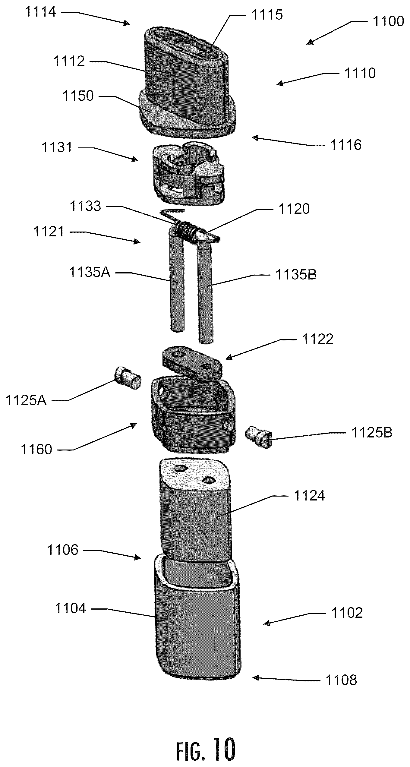 Patent US12342860 Figure 10 – Heater and liquid transport for an aerosol delivery system