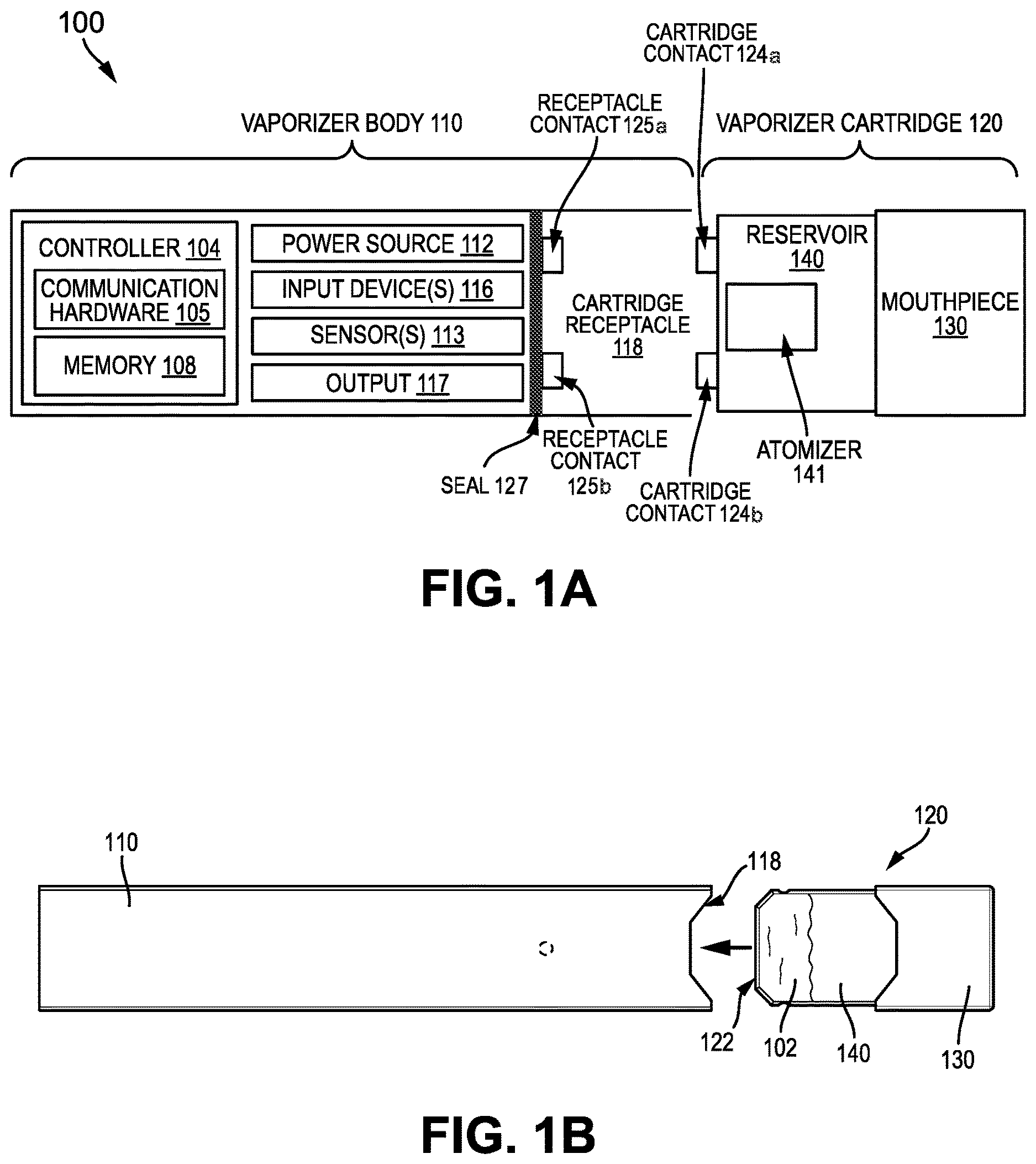 Patent US12342864 Figure 1 – Gels wicks for vaporizer devices
