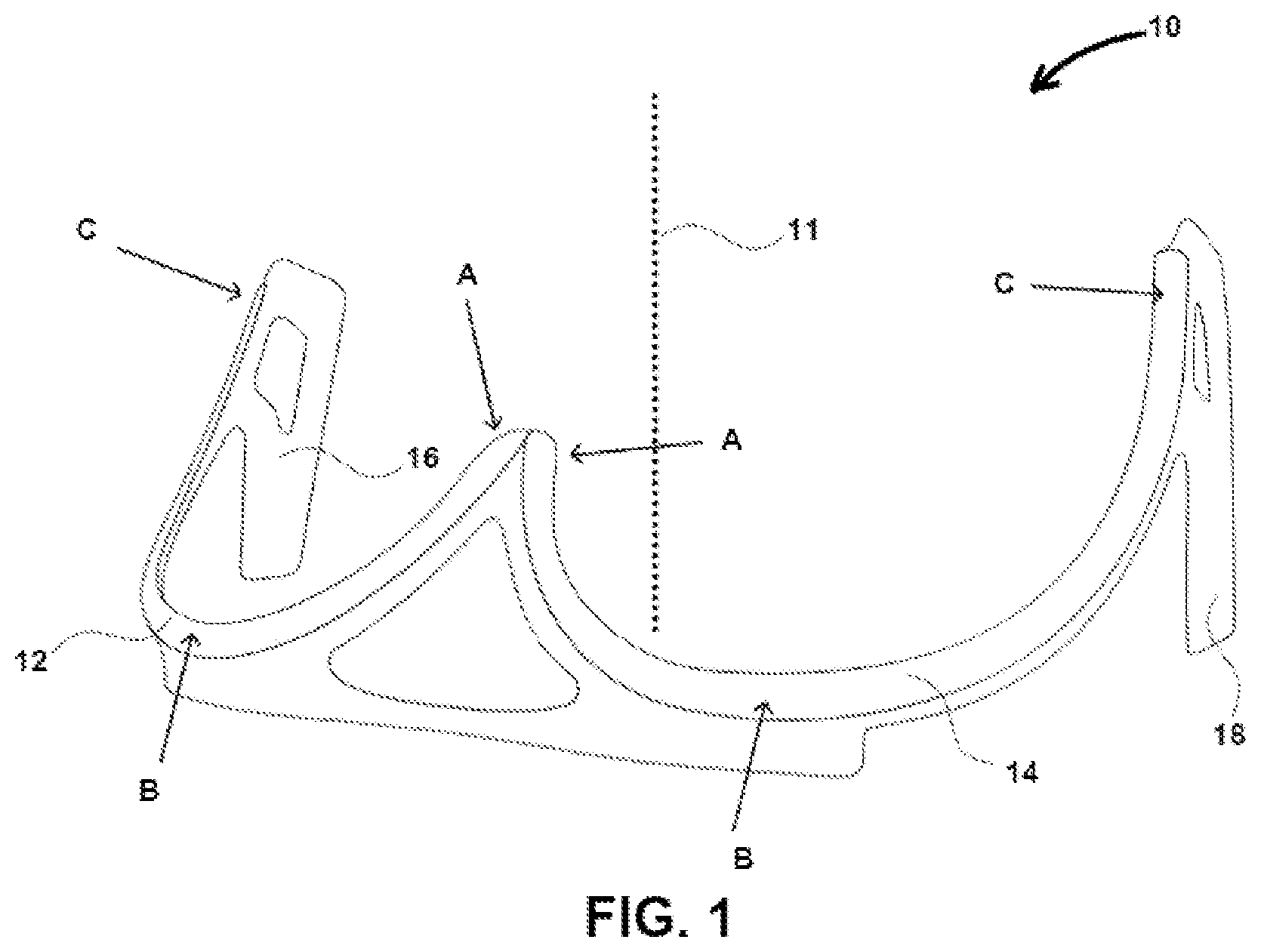 Patent US12342876 — Polymeric breast support structure — Figure 1