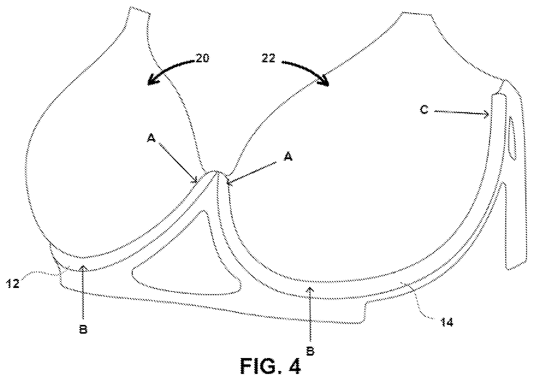 Patent US12342876 Figure 4 – Polymeric breast support structure