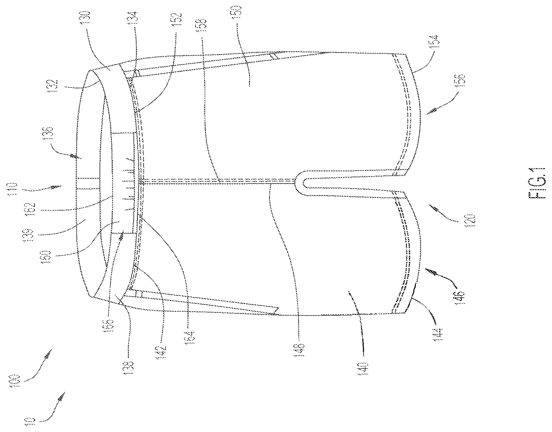 Patent US12342883 Figure 1 – Garment with waistband pocket