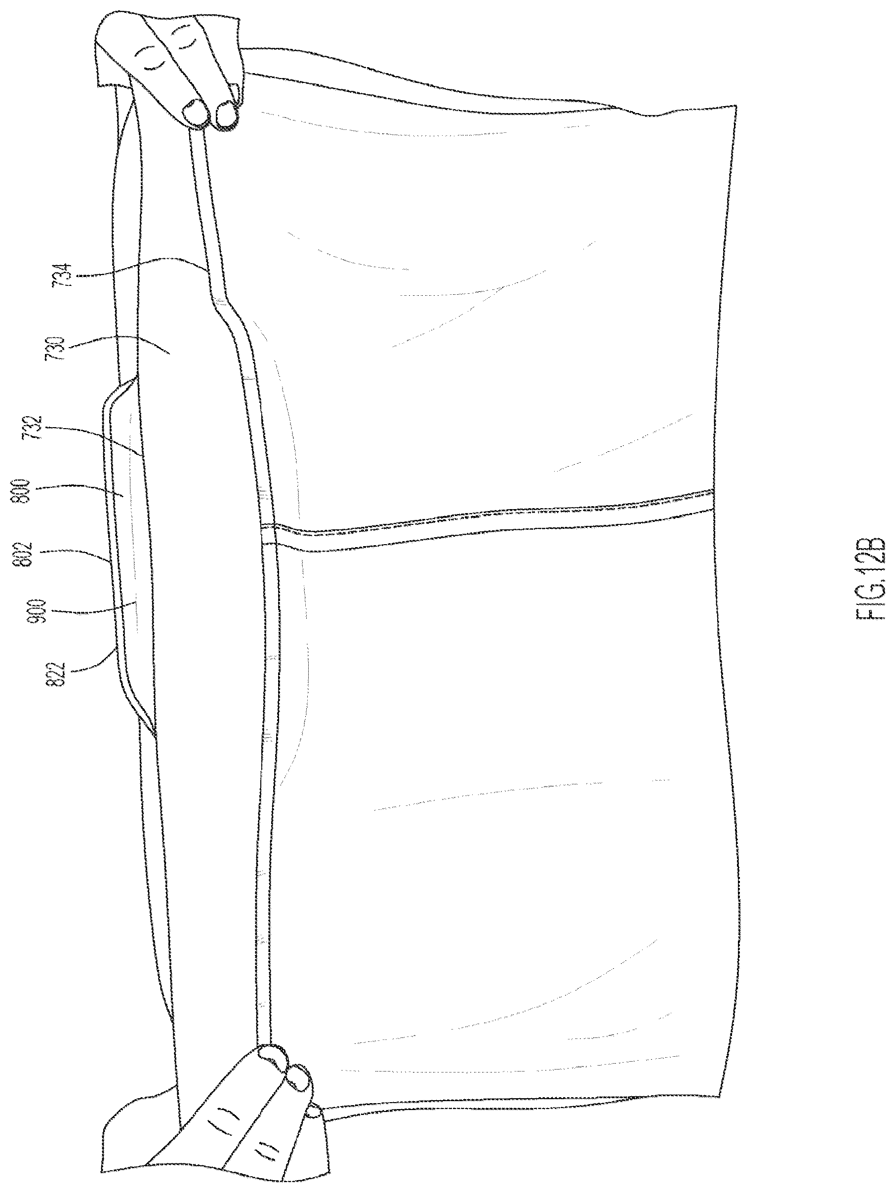 Patent US12342883 Figure 18 – Garment with waistband pocket