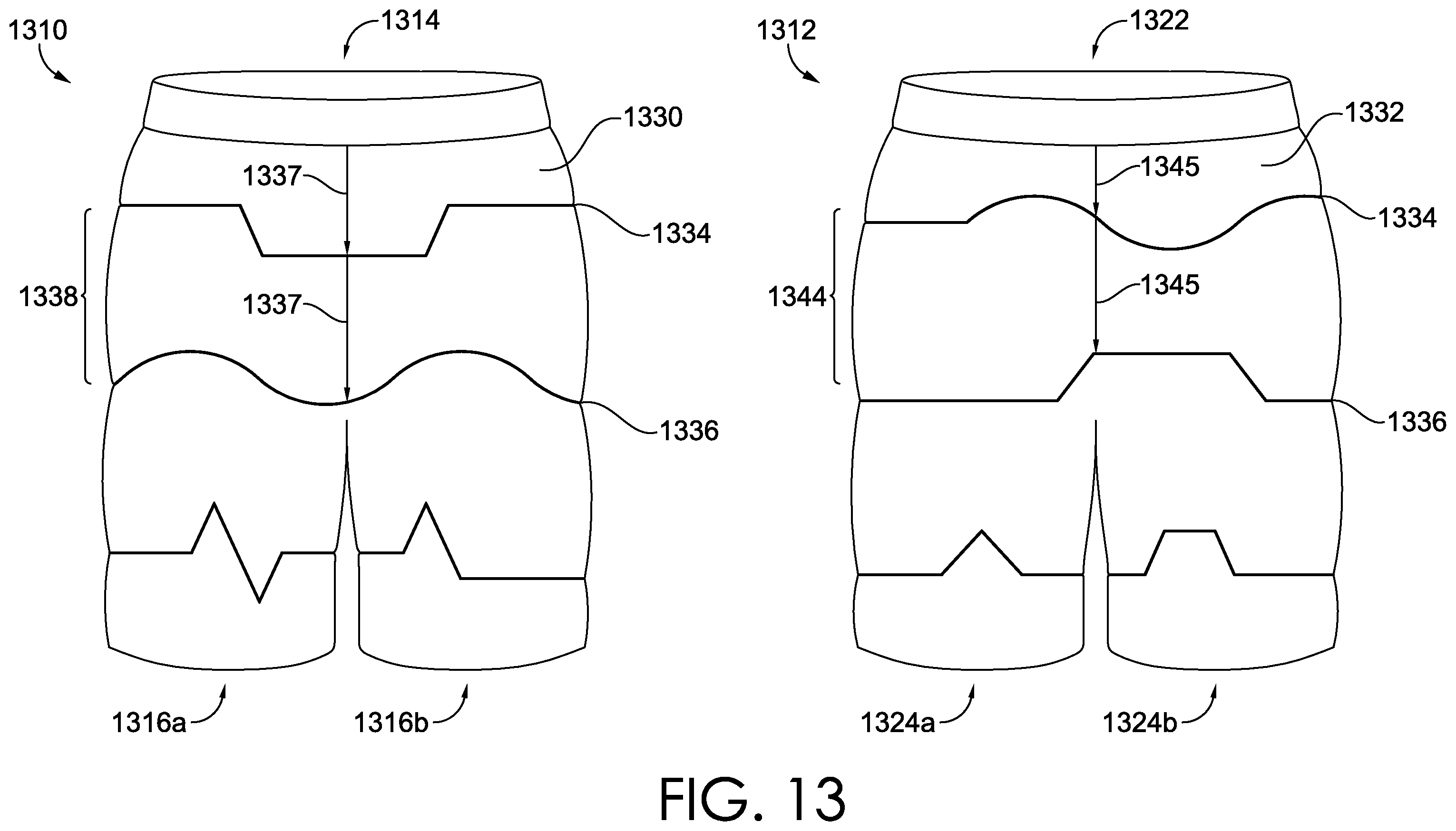 Patent US12342885 Figure 9 – Nonwoven textile with non-linear entangled seams suitable for garments