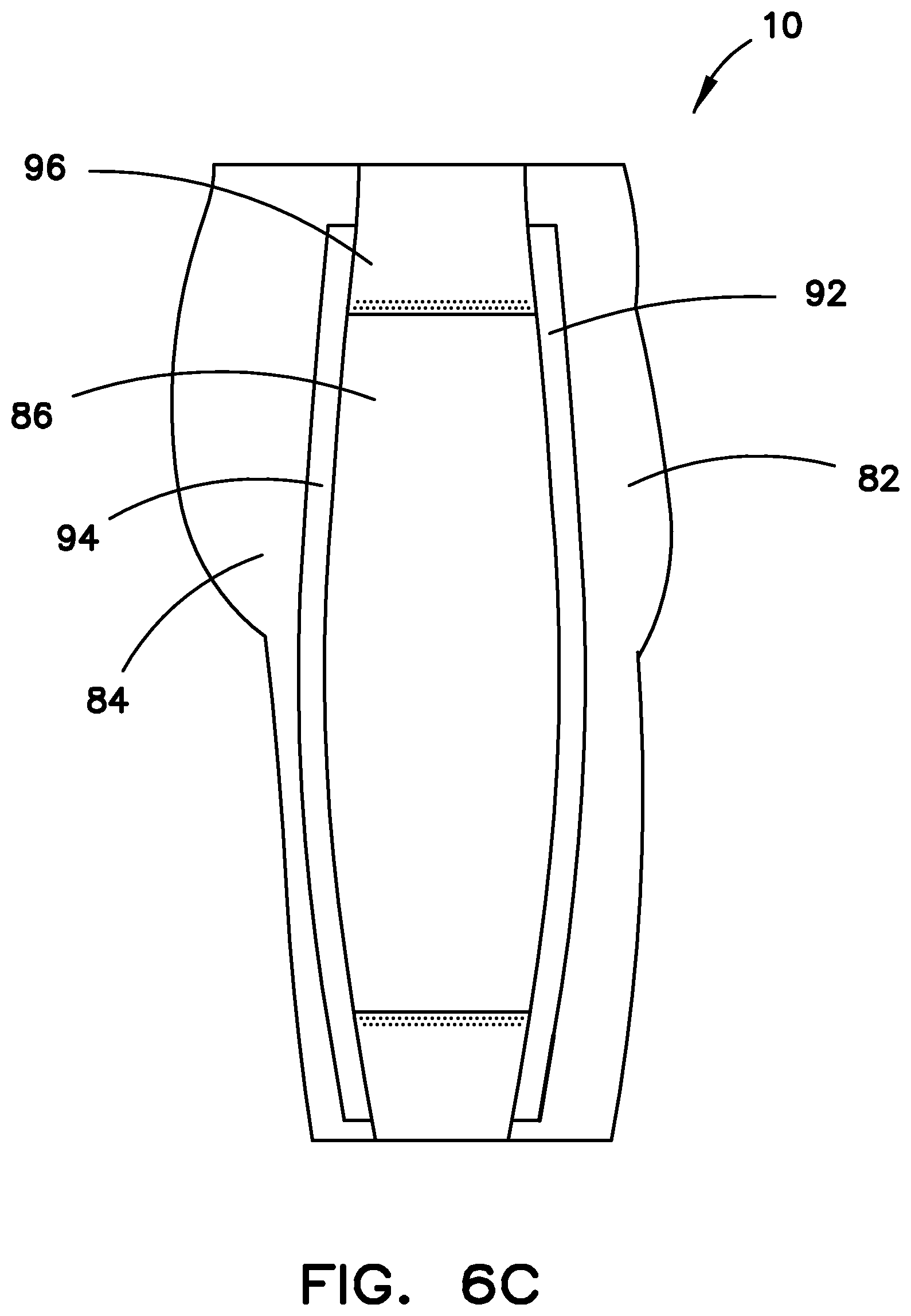 Patent US12342888 Figure 10 – Garment with compression adjustment arrangement