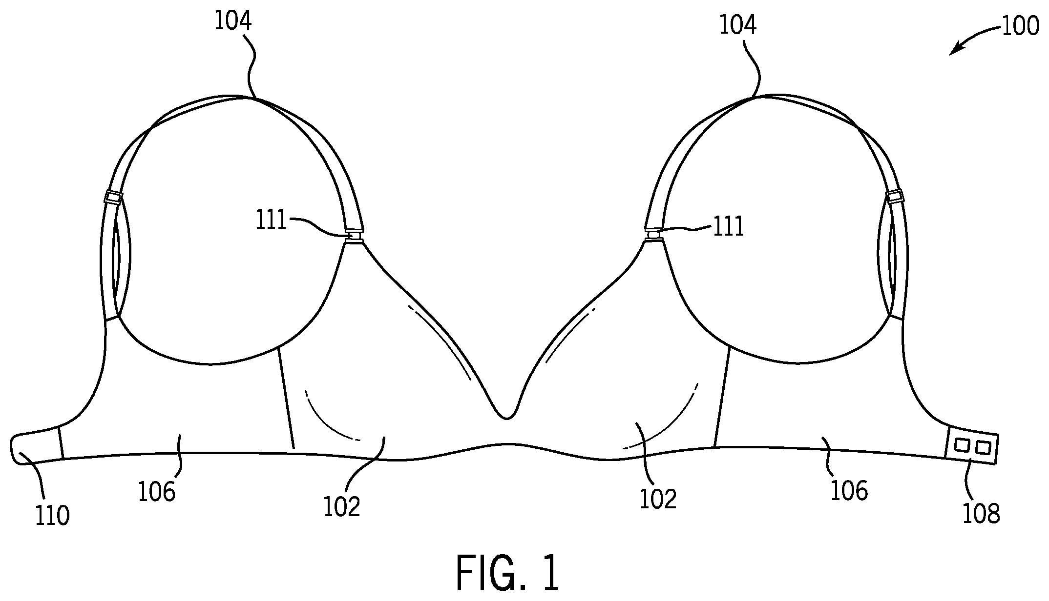 Patent US12342889 Figure 1 – Garment with accessible magnetic closure