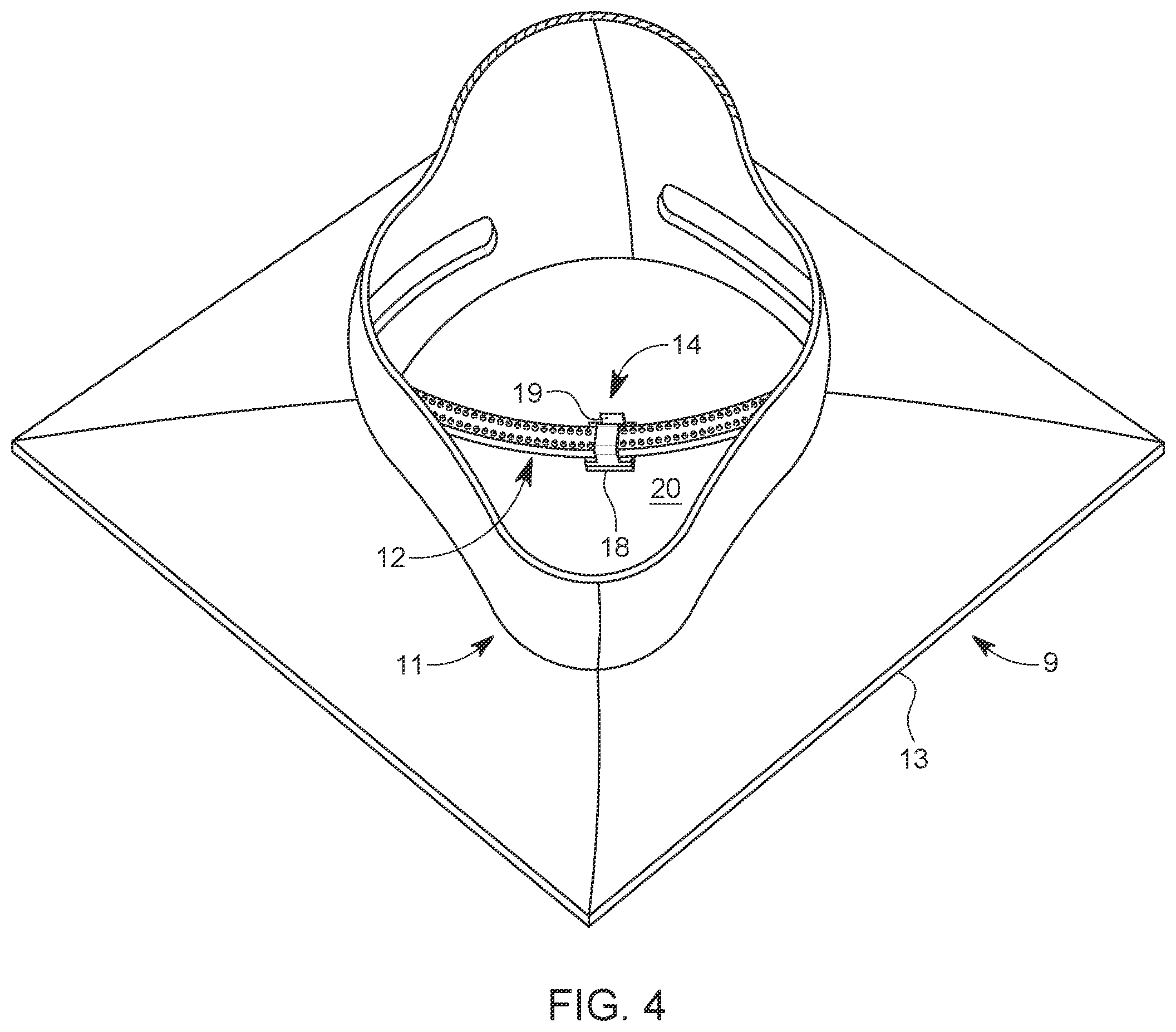 Patent US12342892 Figure 3 – Adhesive clip for attaching headband to graduation cap