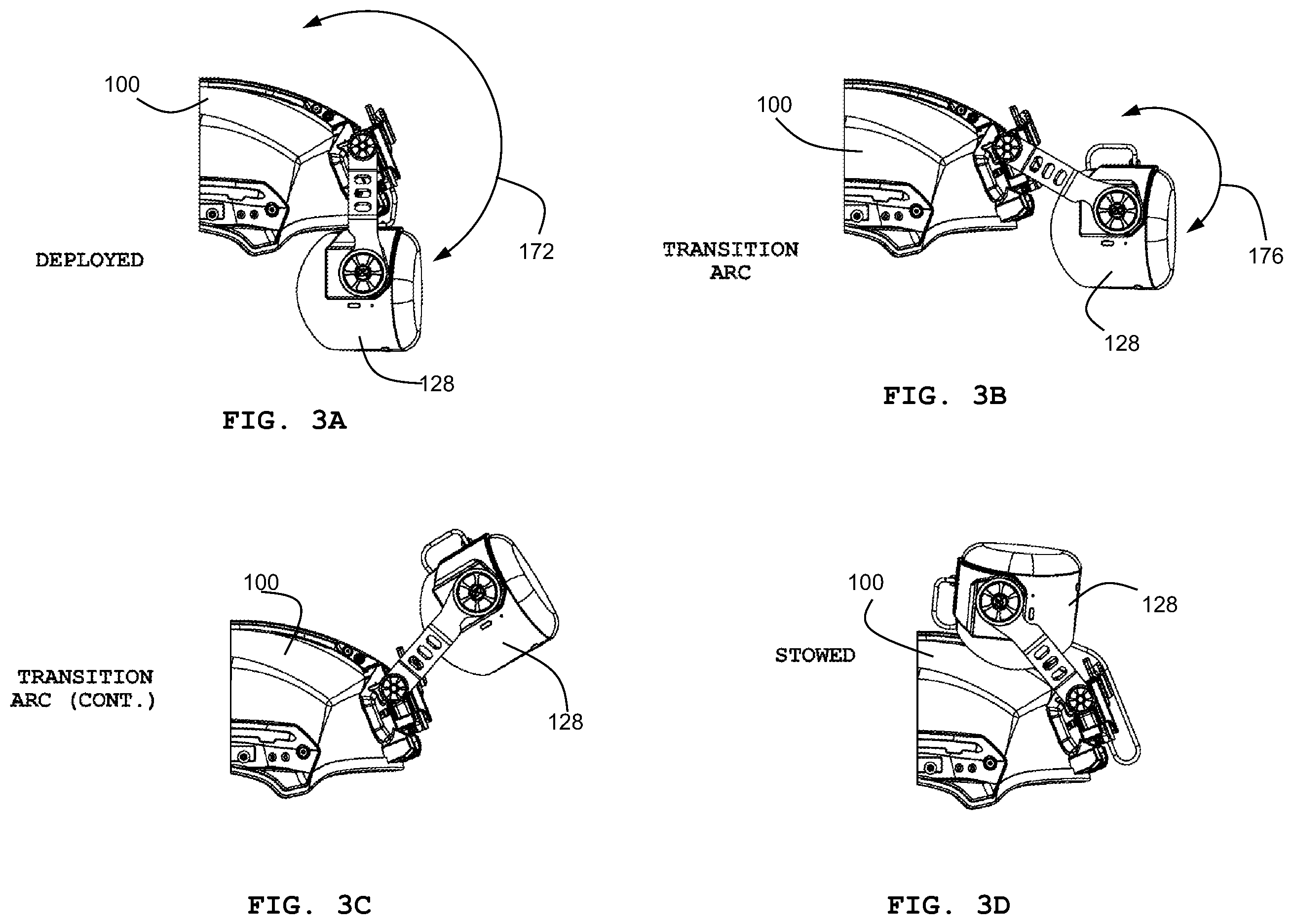 Patent US12342894 Figure 3 – Reclining helmet mount apparatus
