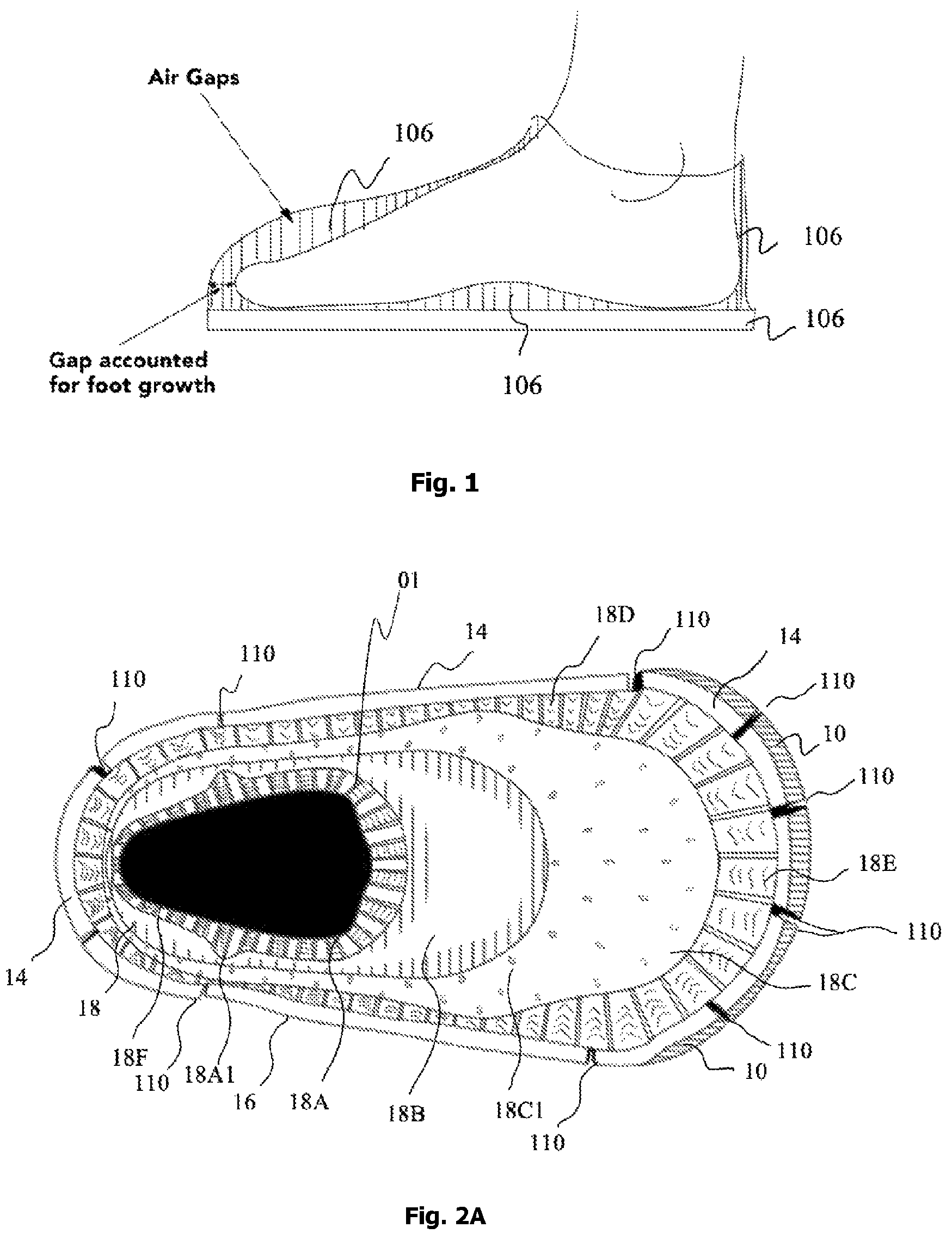 Patent US12342905 — Expandable shoe capable to grow with a wearer/user's feet for more than three sizes — Figure 1