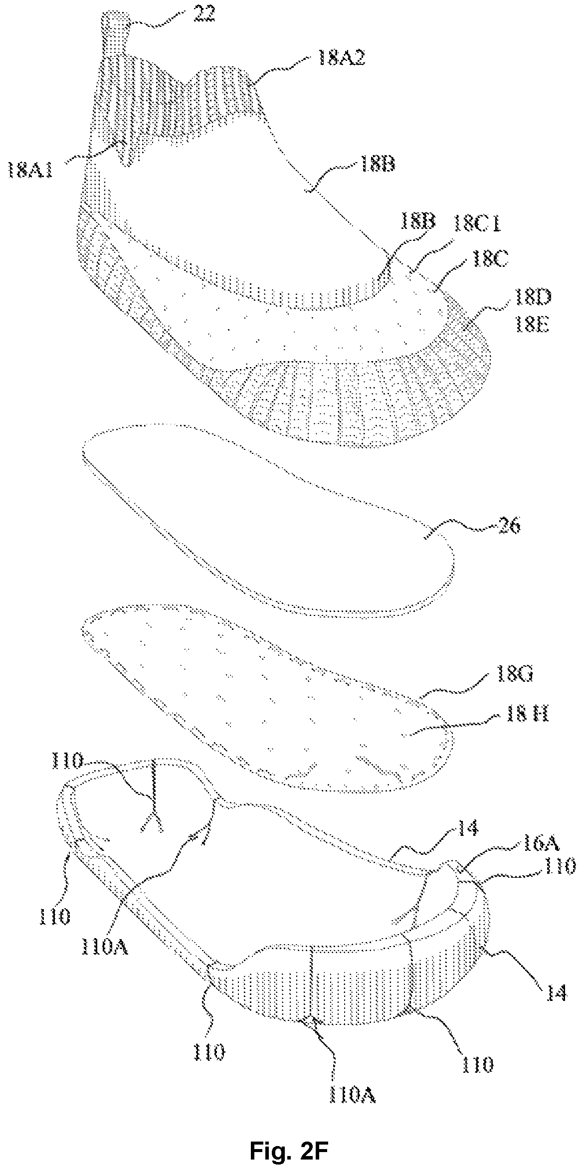 Patent US12342905 Figure 4 – Expandable shoe capable to grow with a wearer/user's feet for more than three sizes