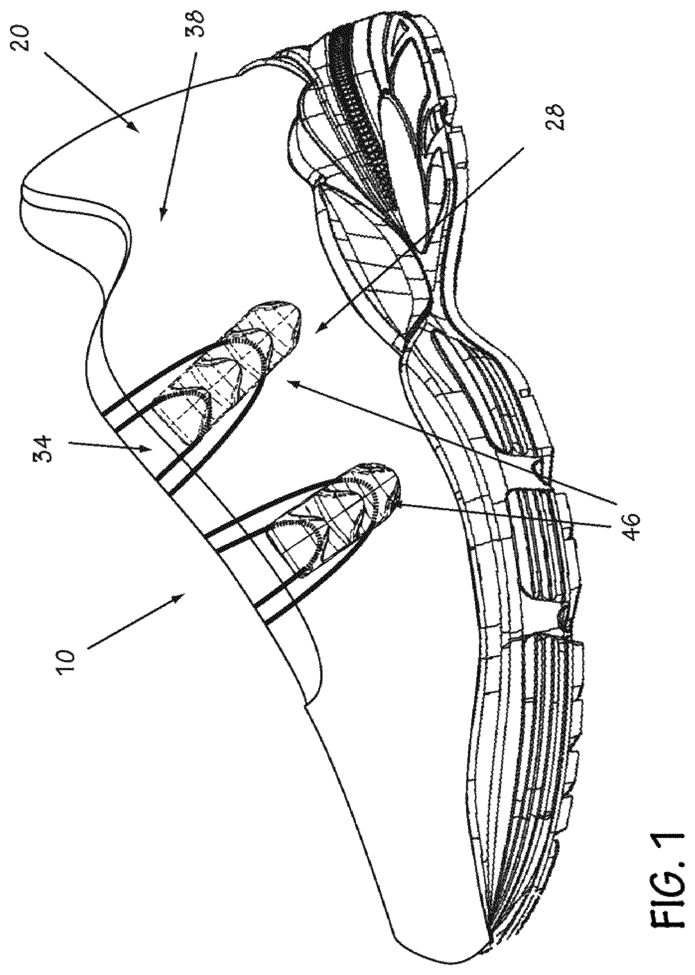 Patent US12342906 Figure 1 – Adjustable closure system for an article